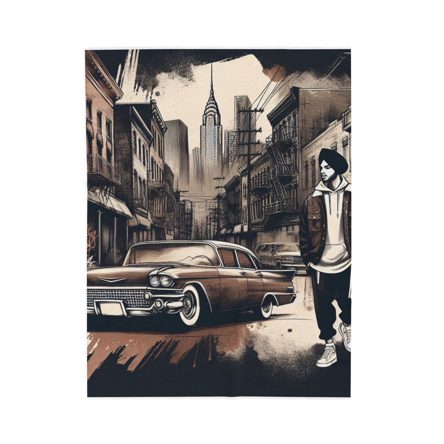 Cruising through Nostalgia - Plush Blanket