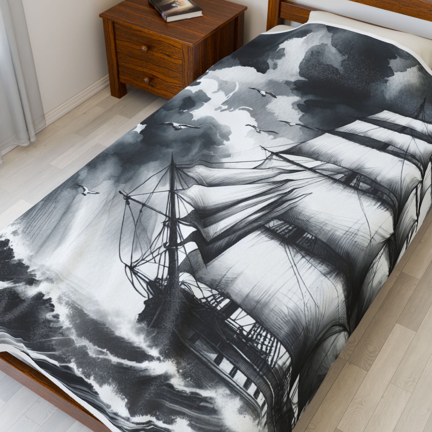Sailing Through the Tempest - Plush Blanket