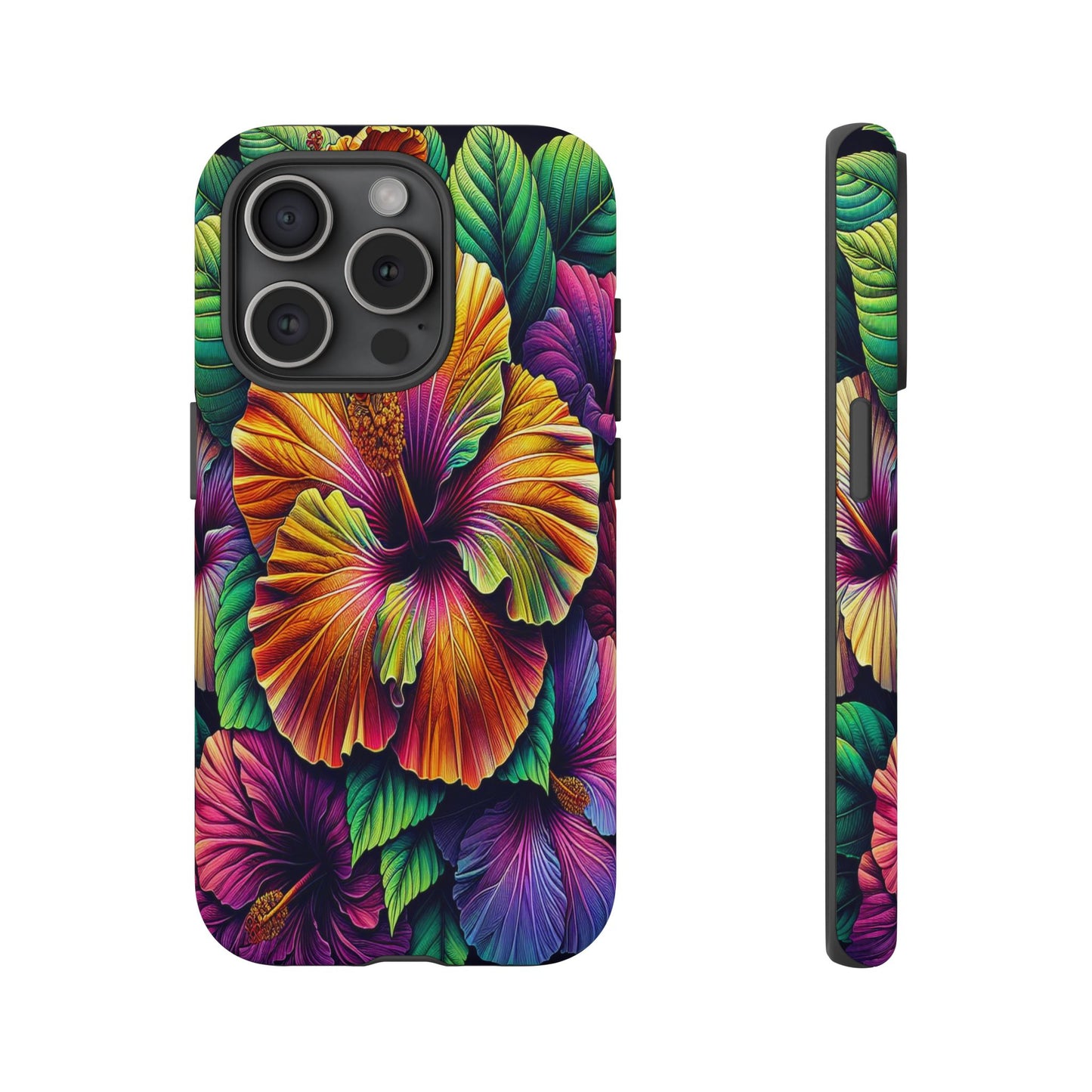 Custom ProtectiveColorful Hibiscus RadianceIphone Case Compatible With Iphone 16 15 14 - Phone Cover