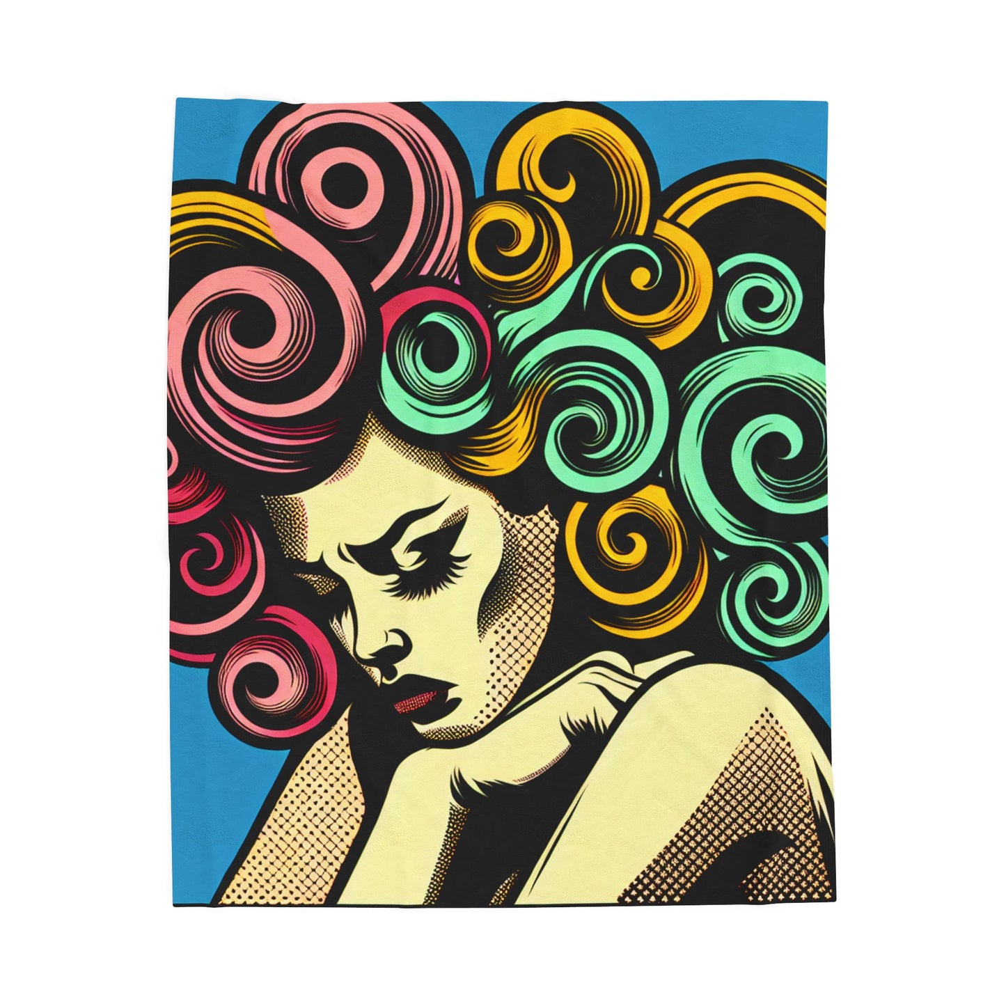 Curled Whispers of Thought - Plush Blanket