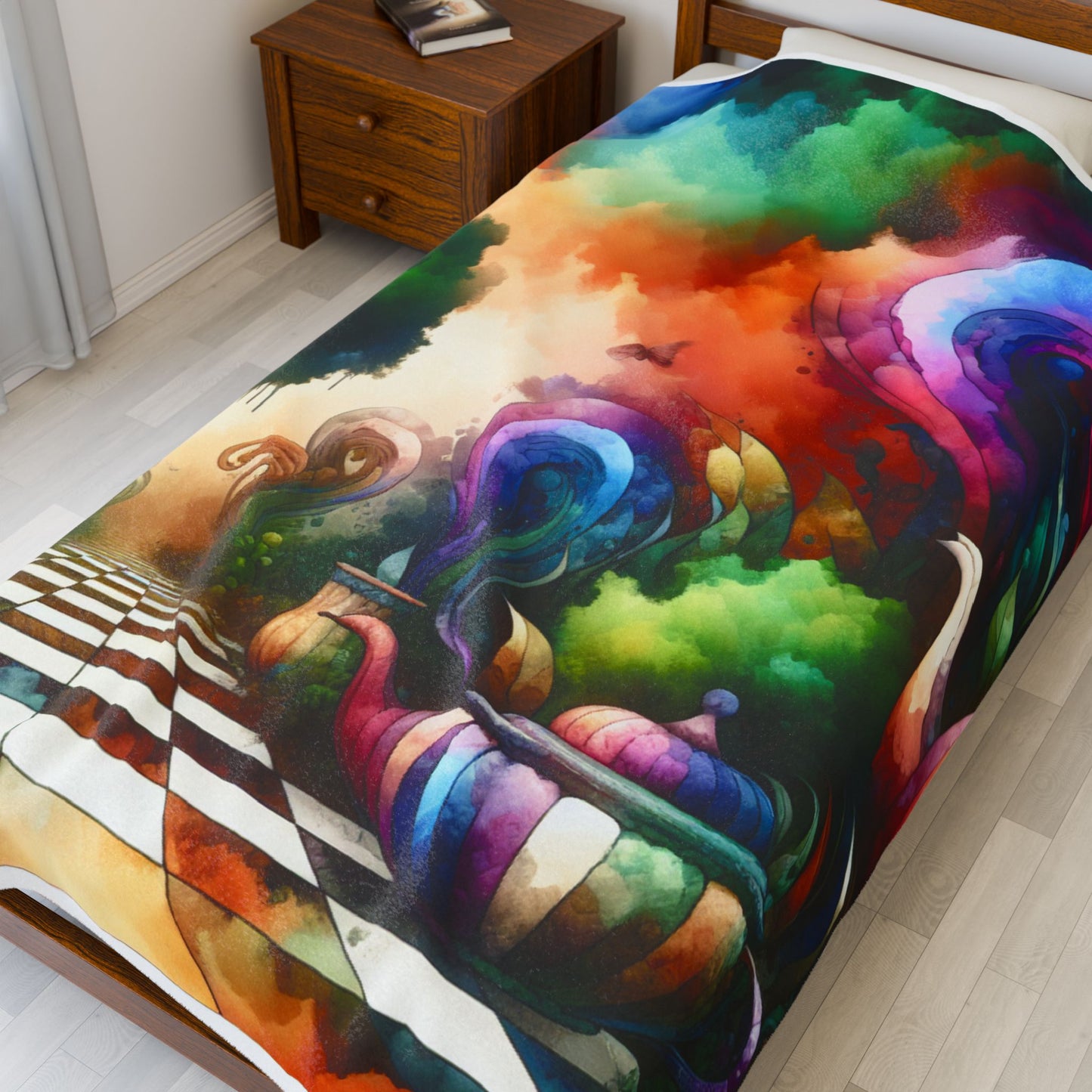 Enigmatic Tea Party Landscape - Plush Blanket