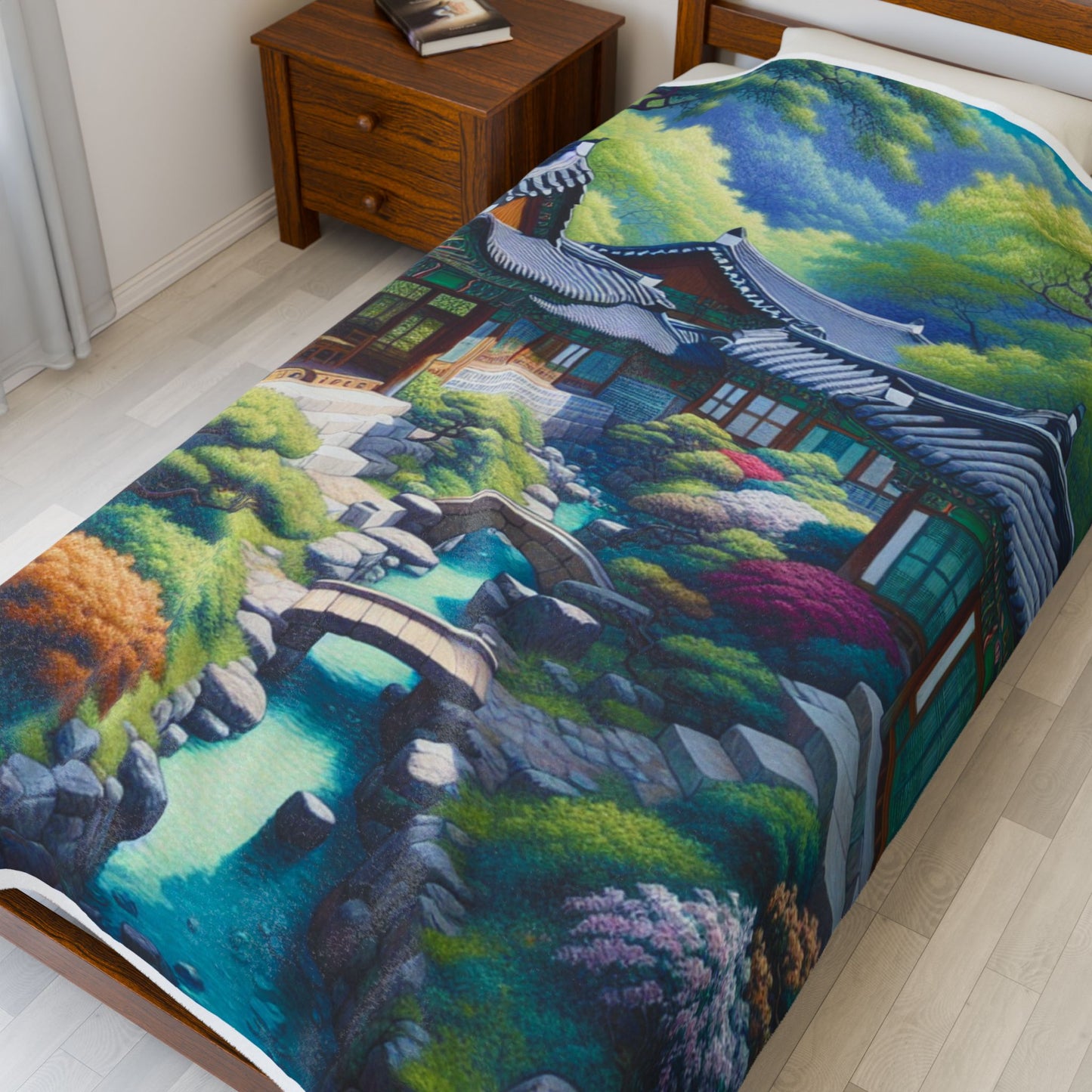 Tranquil Garden Retreat- Plush Blanket