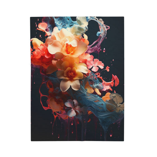 Floral Symphony in Paint- Plush Blanket