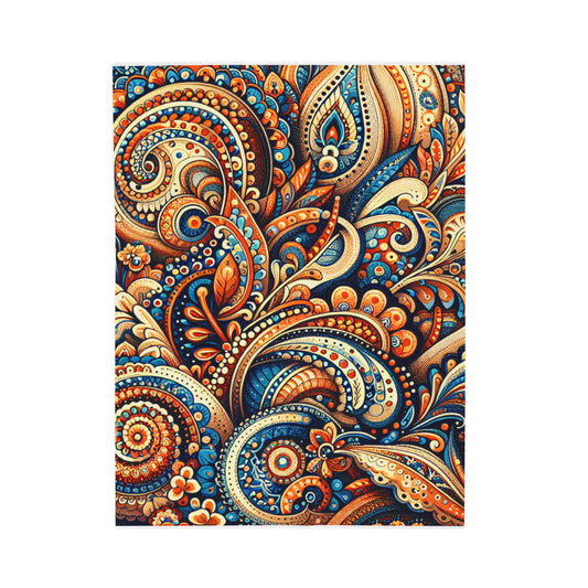 Flowing Tapestry of Intricate Patterns - Plush Blanket