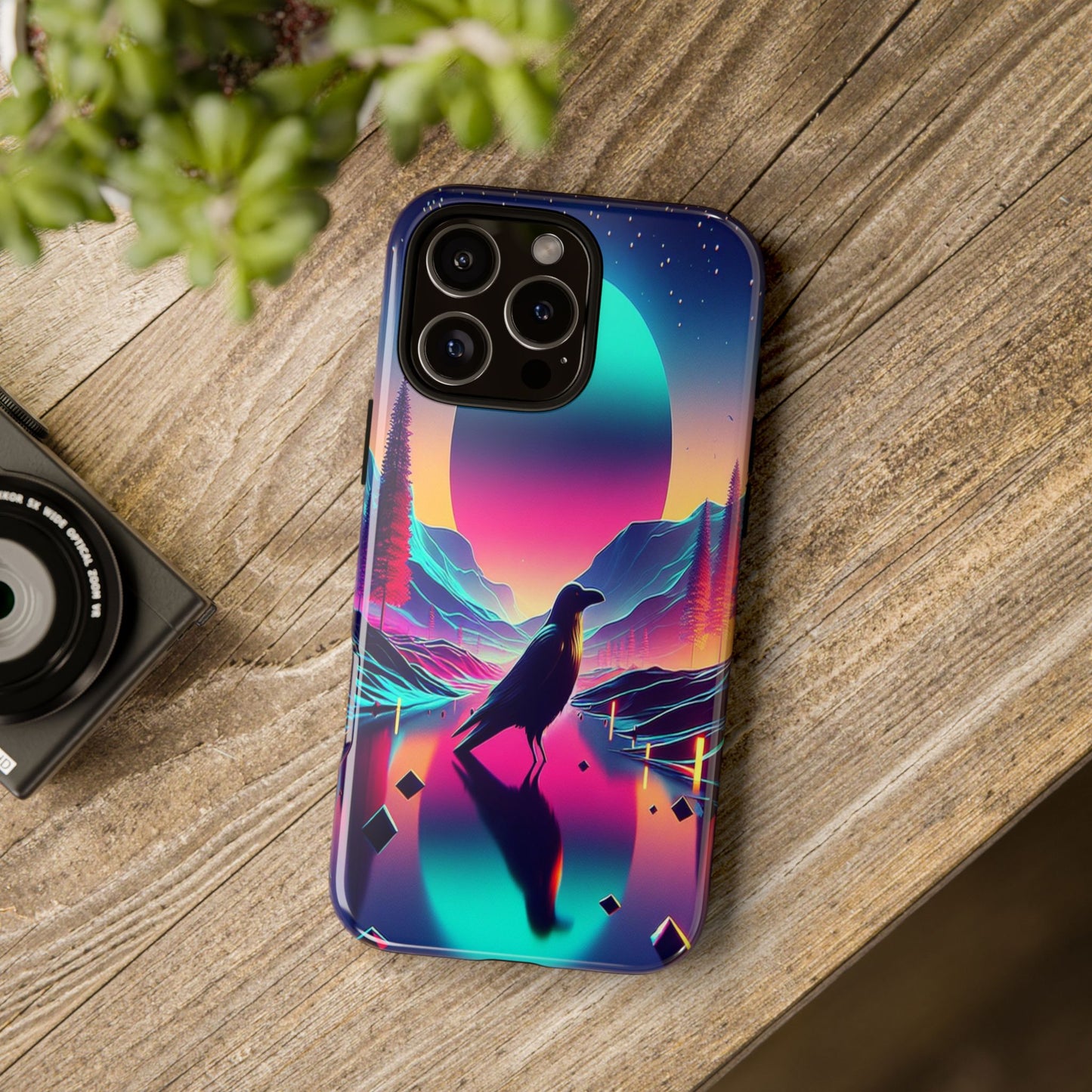 Celestial Horizon with Raven - Phone Case