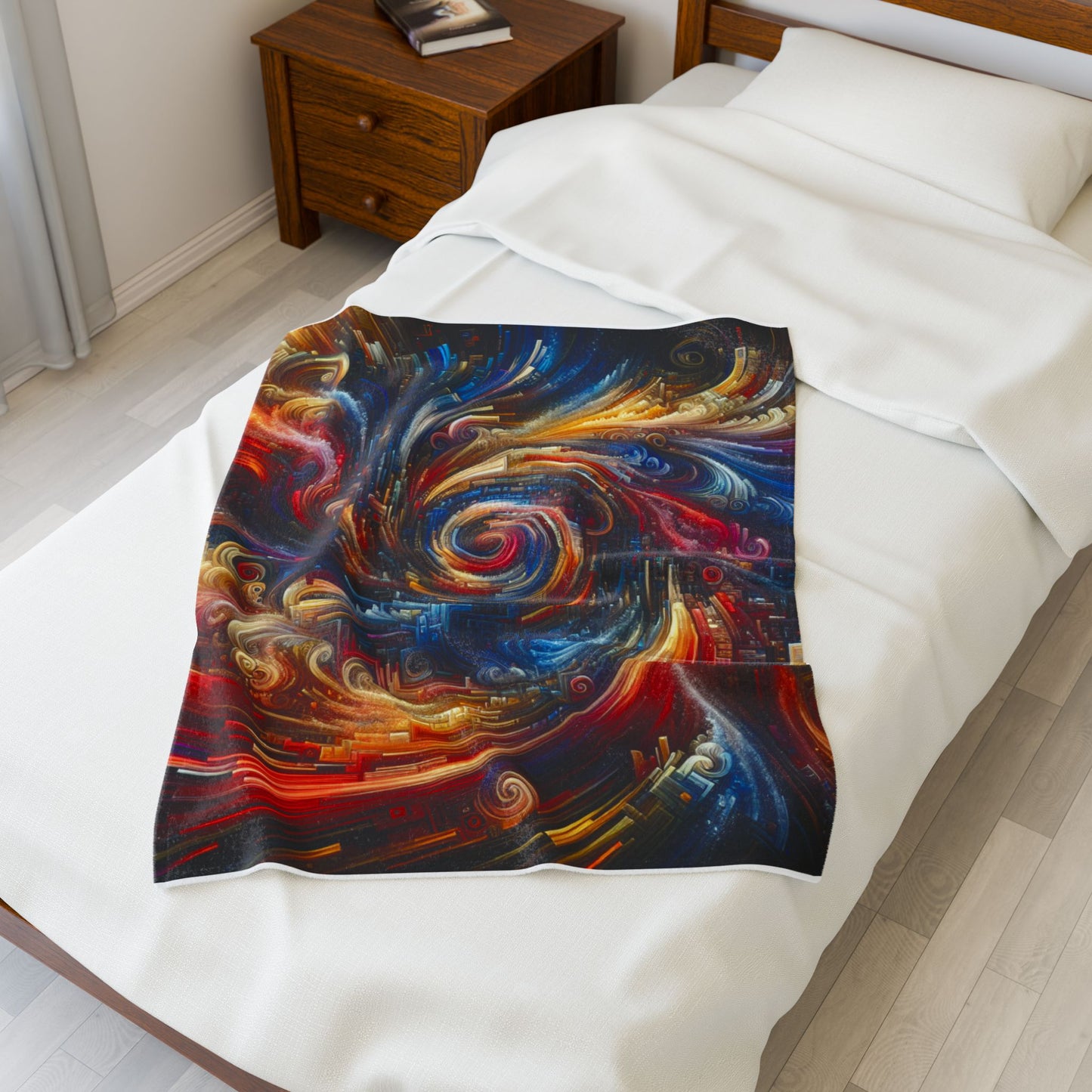 Cosmic Symphony in Spirals - Plush Blanket