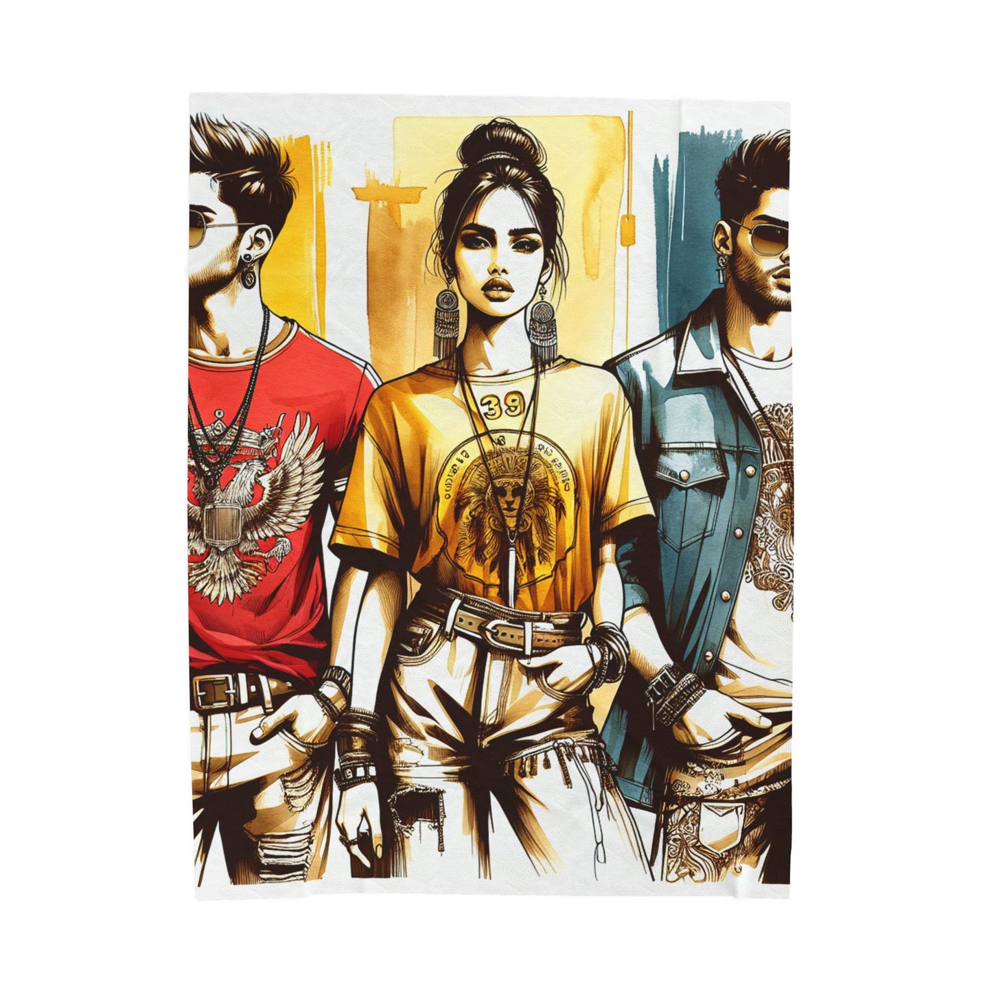 Fashionable Fresh Trio - Plush Blanket