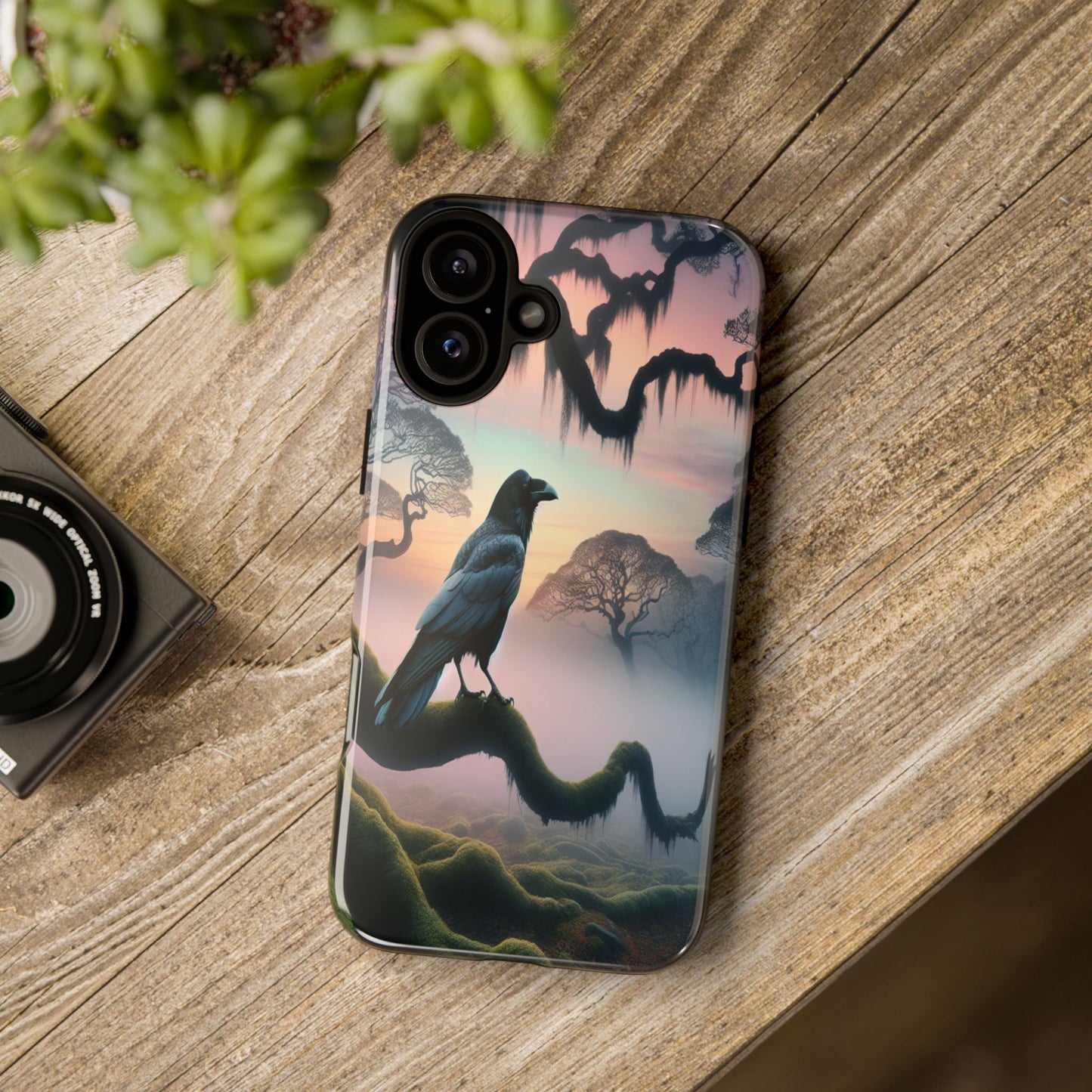 Raven in the Misty Forest - Phone Case