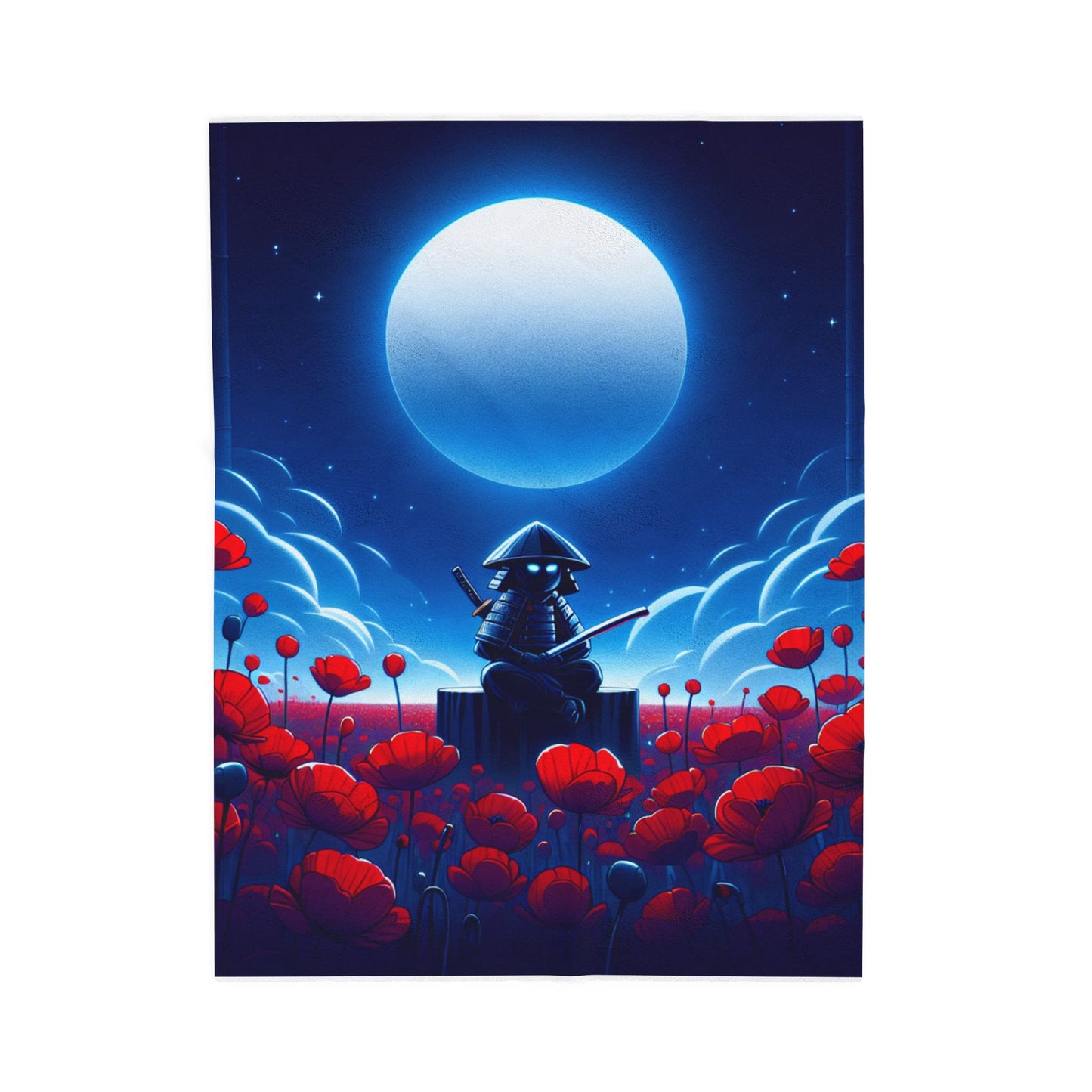 Samurai in the Night Garden - Plush Blanket