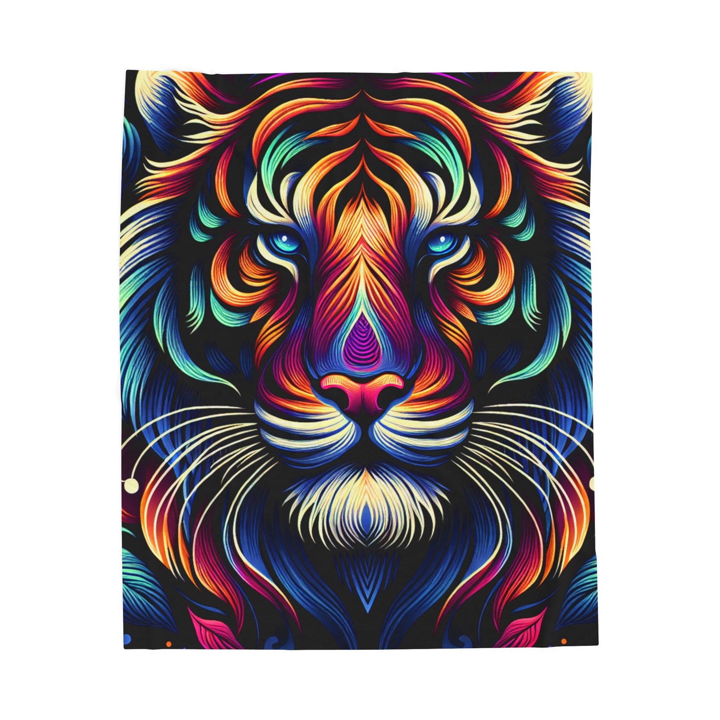 Majestic Beast in Vivid Tones - Plush Blanket