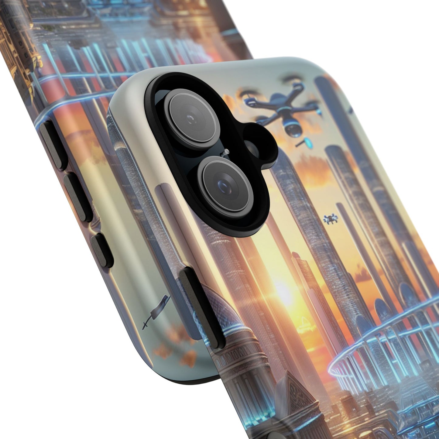 Futuristic Cityscape Unveiled - Phone Case