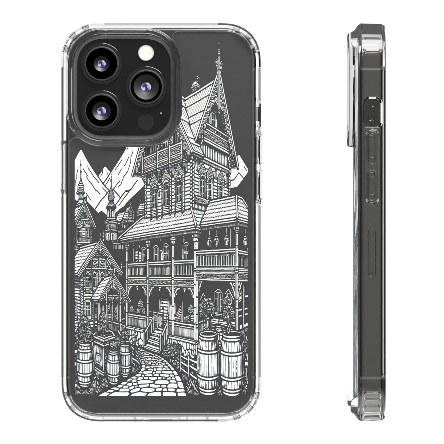 Transparent Rustic Alpine Retreat Iphone Case Compatible With Iphone 16 15 14 - Clear Phone Cover