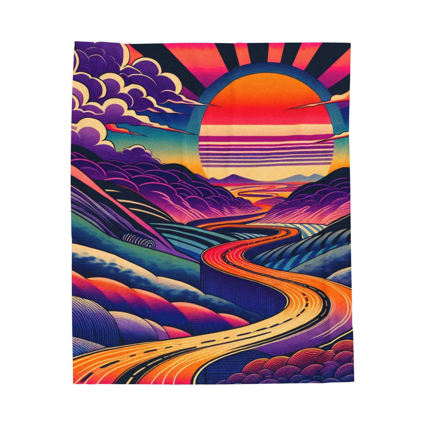 Sunrise Roadscape - Plush Blanket