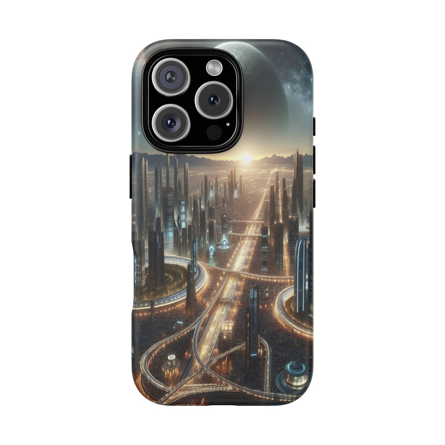 Protective Celestial Cityscape Iphone Case Compatible With Iphone 16 15 14 - Phone Cover