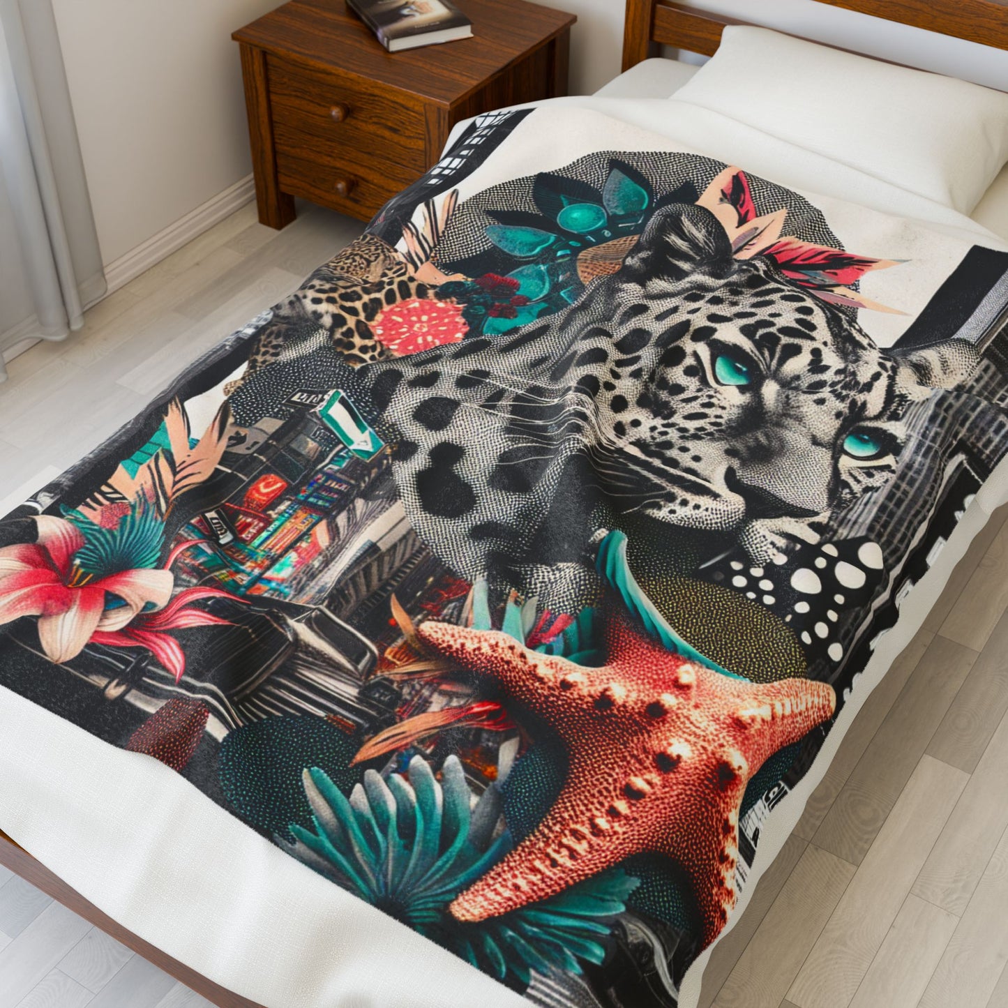 Leopard's Realm in the City Jungle - Plush Blanket