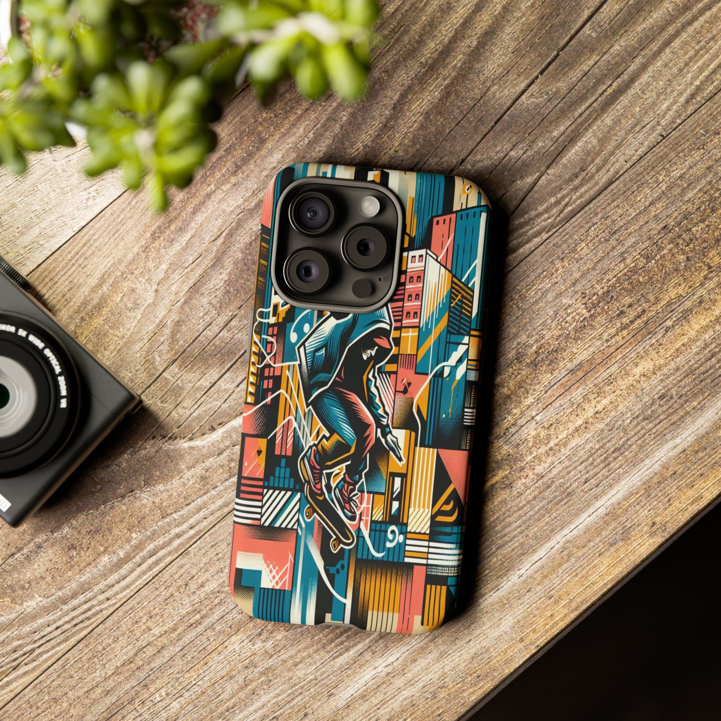 Skater in the Cityscape - Phone Case
