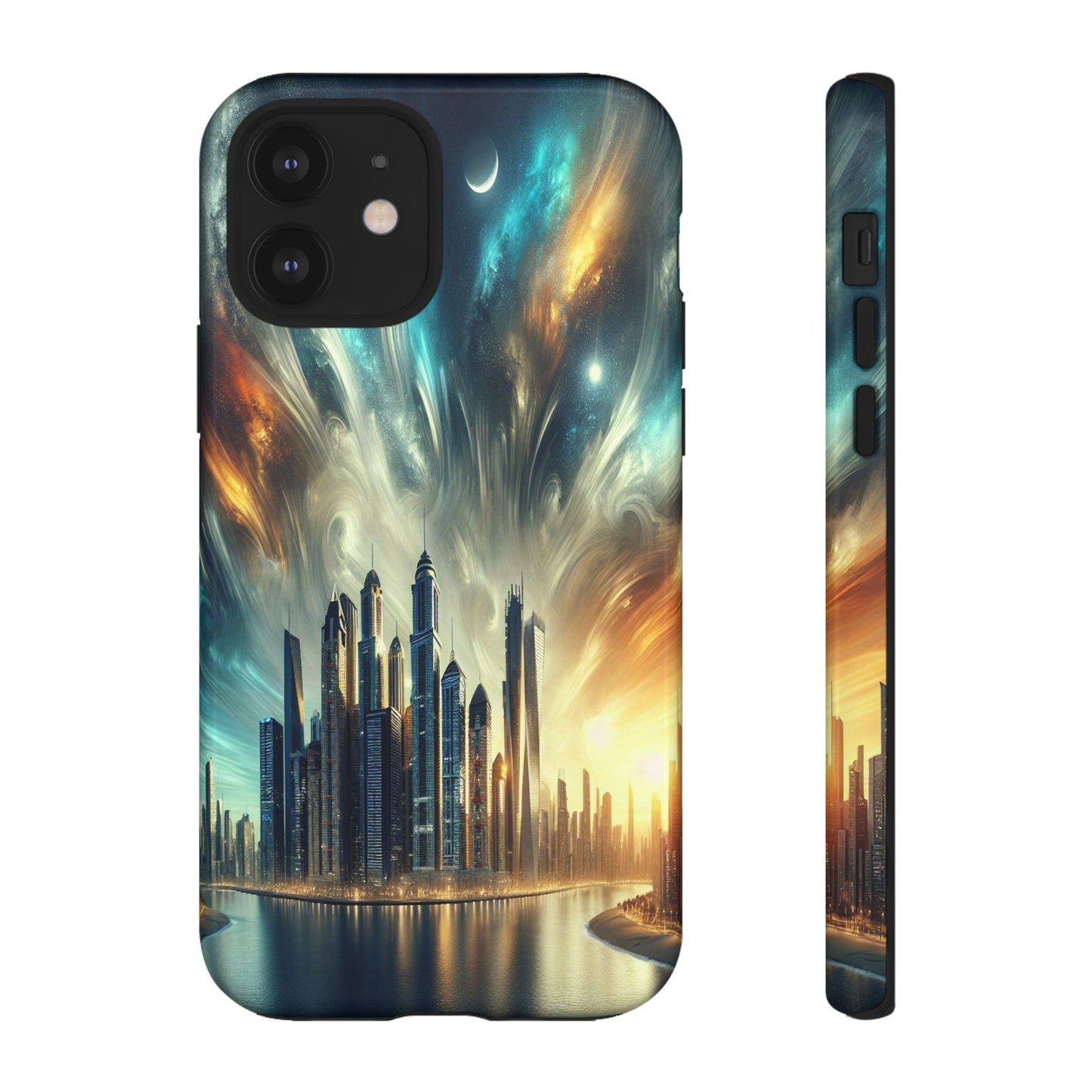 Cityscape under Celestial Tapestry - Phone Case