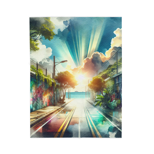 Radiant Street Vistas - Plush Blanket