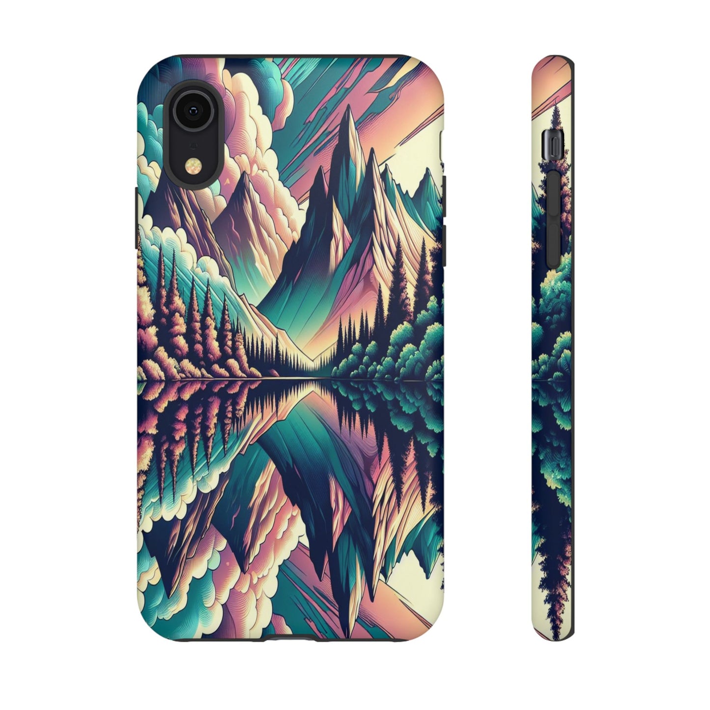 Tranquil Peaks and Reflected Skies - Phone Case