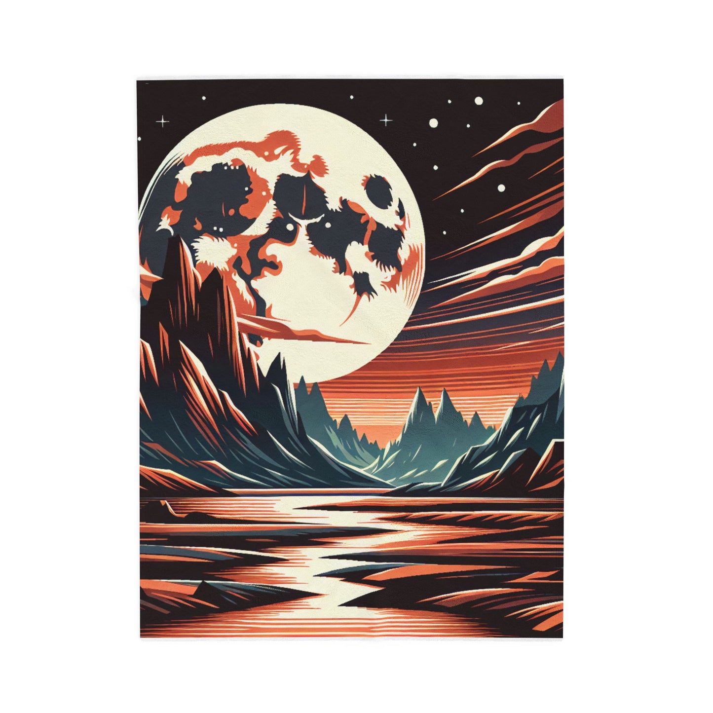 Lunar Landscape Reflections - Plush Blanket