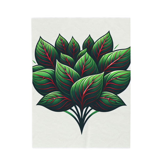 Verdant Leaves Ensemble - Plush Blanket