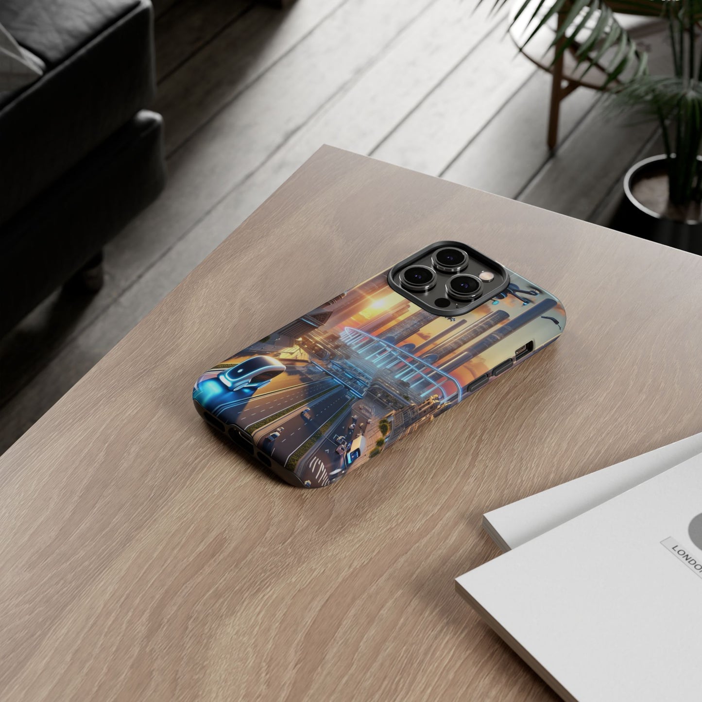 Futuristic Cityscape Unveiled - Phone Case