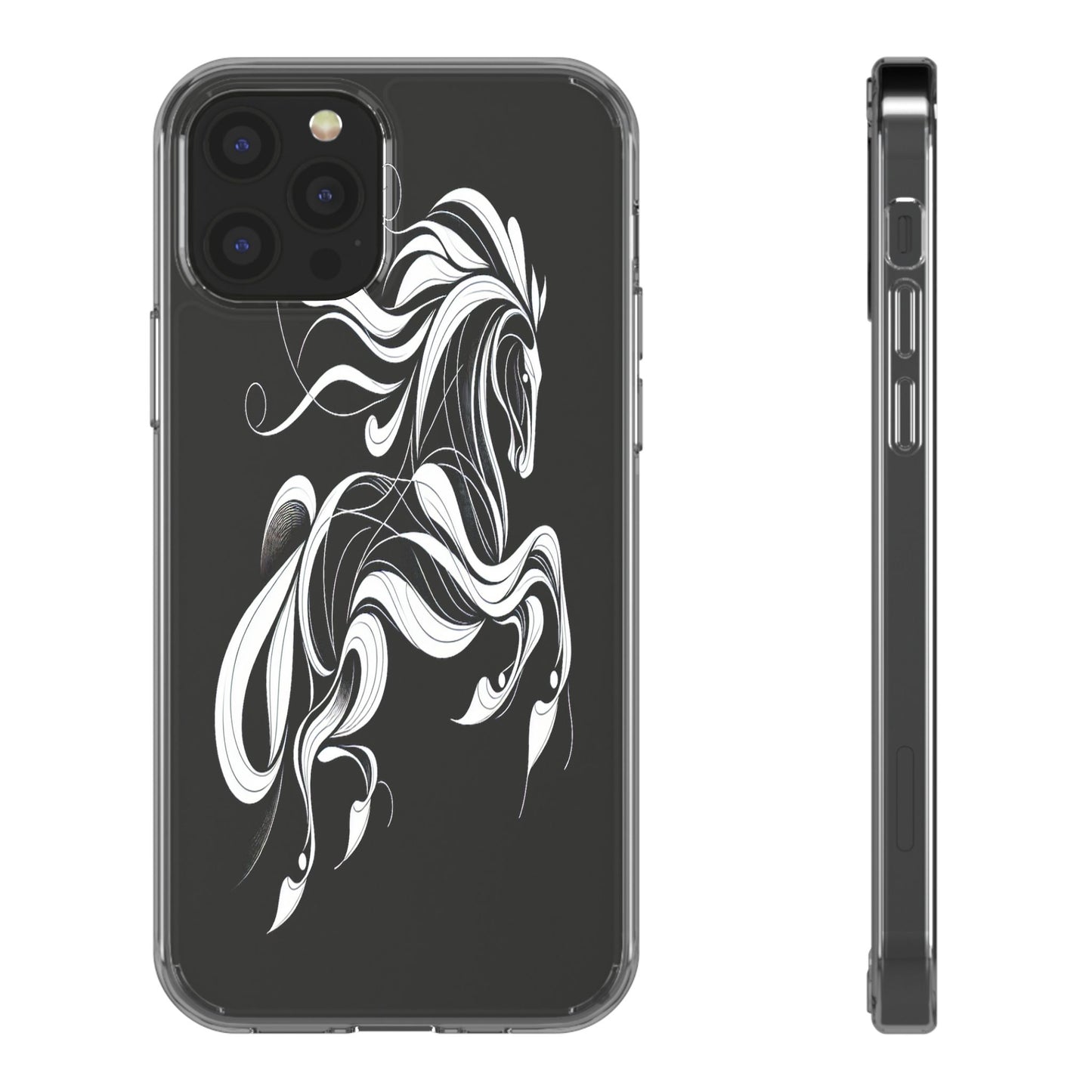 Transparent Galloping Silhouette Iphone Case Compatible With Iphone 16 15 14 - Clear Phone Cover