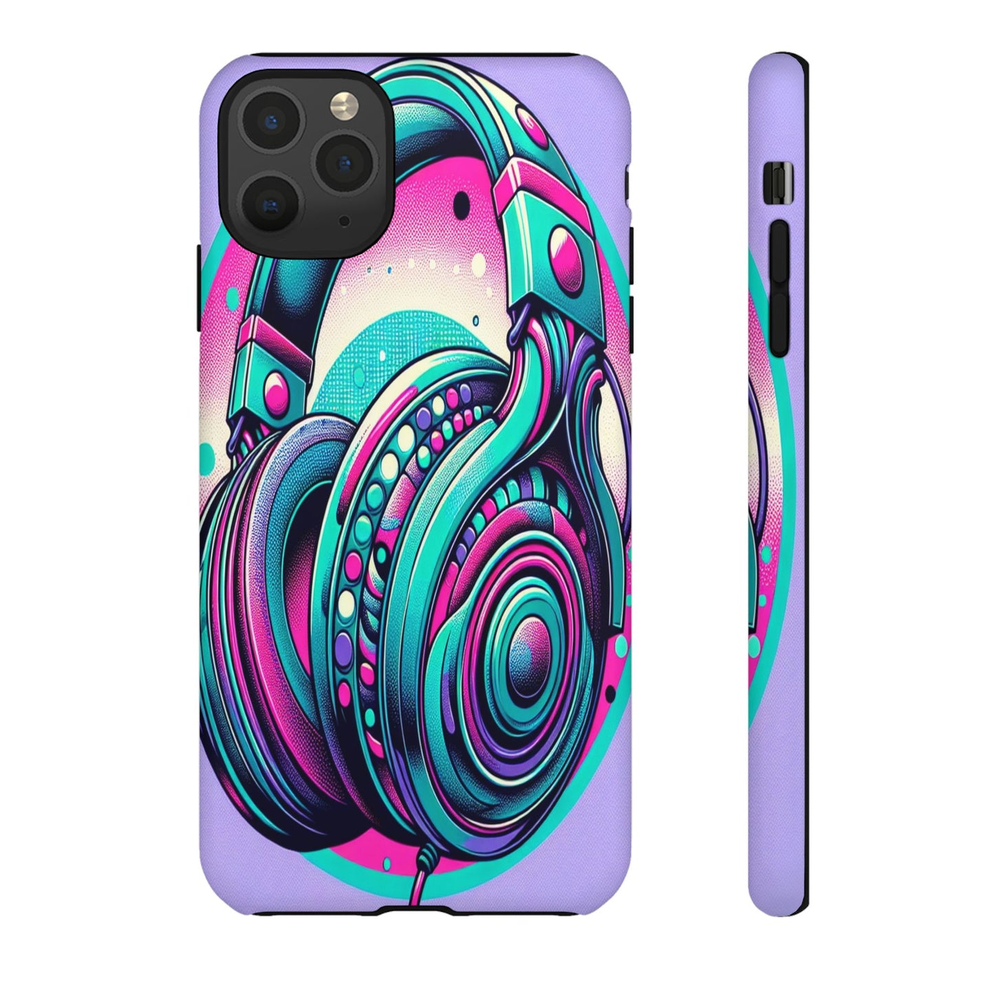 Custom ProtectiveHeadphone Vibes in Electric ColorsIphone Case Compatible With Iphone 16 15 14 - Phone Cover