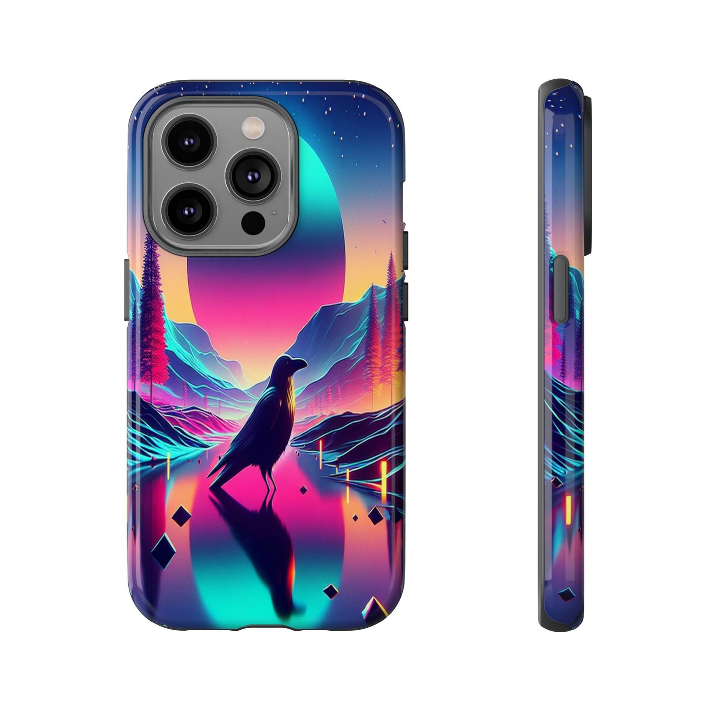 Celestial Horizon with Raven - Phone Case