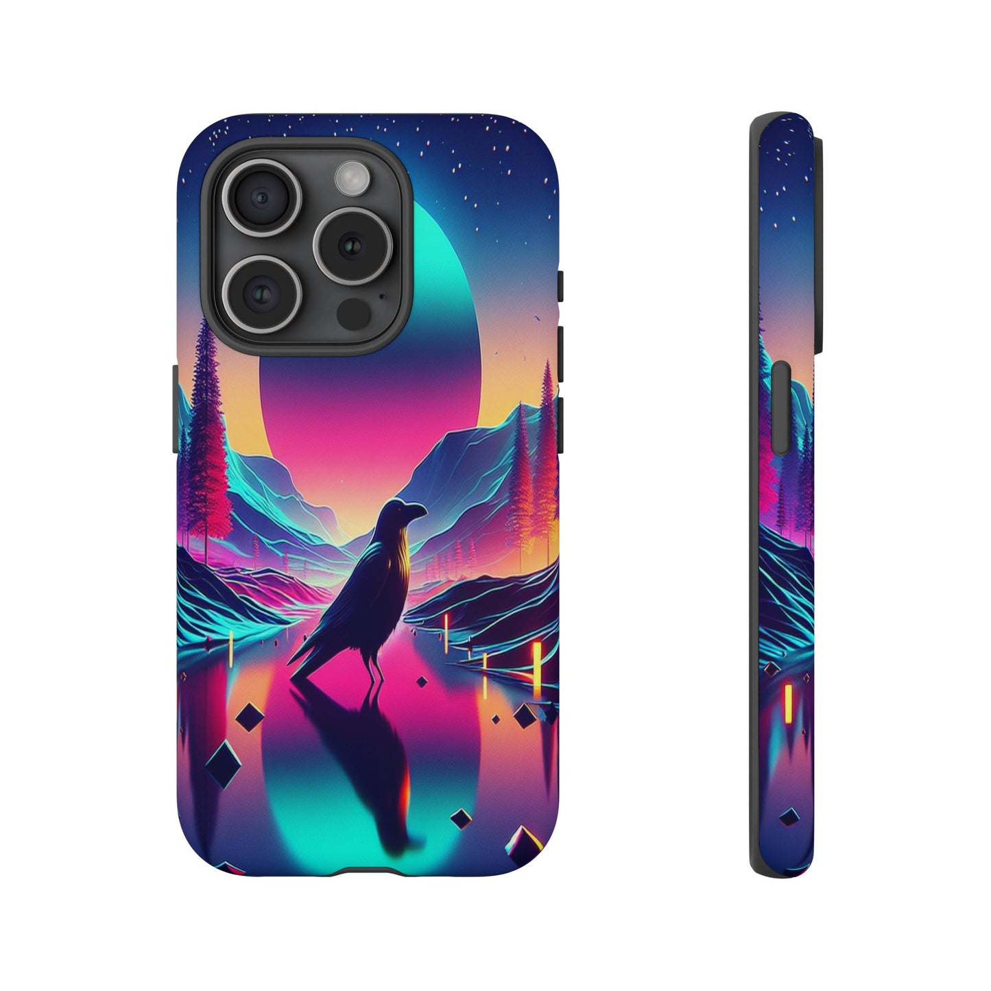Celestial Horizon with Raven - Phone Case