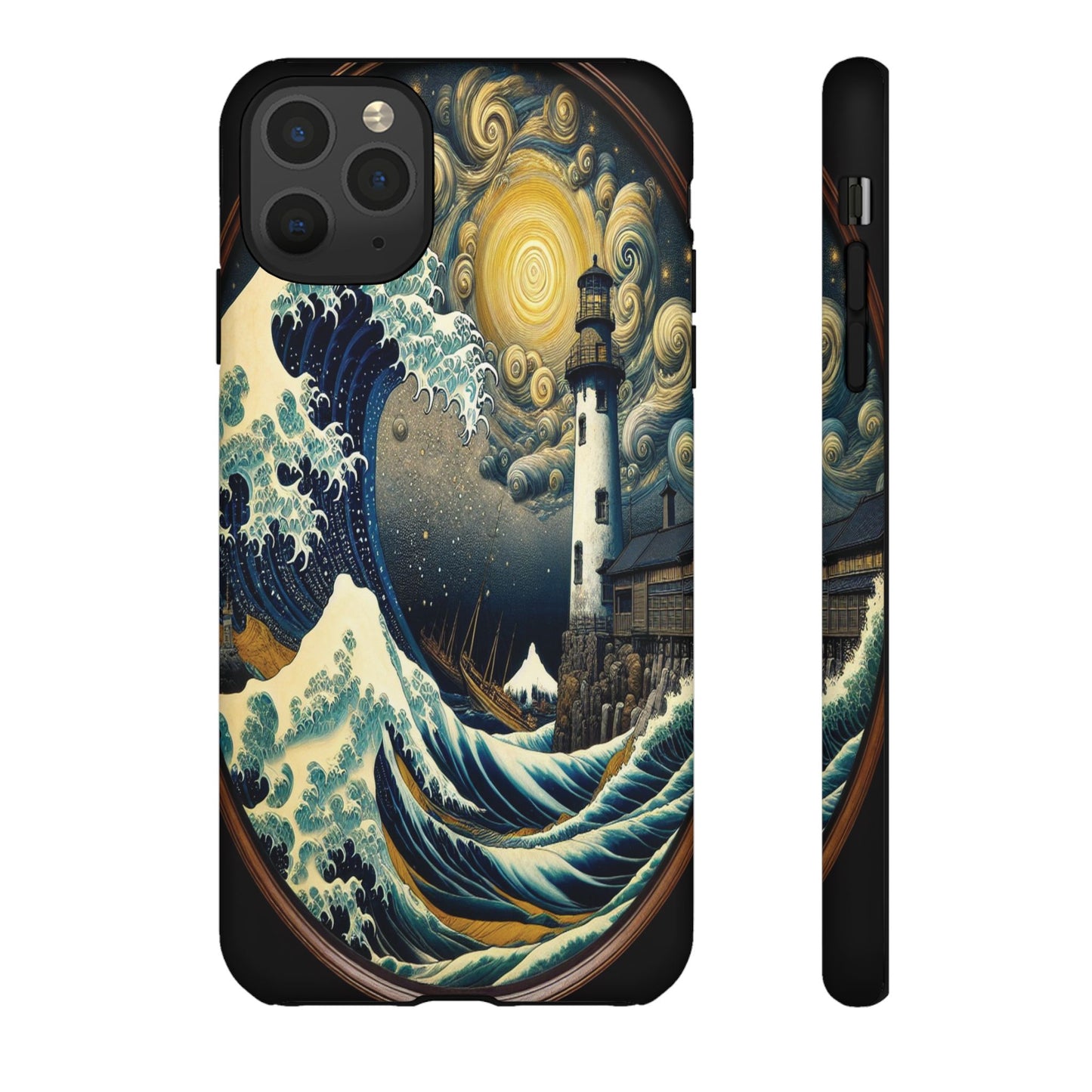 Protective Lighthouse Amidst Celestial Waves Iphone Case Compatible With Iphone 16 15 14 - Phone Cover
