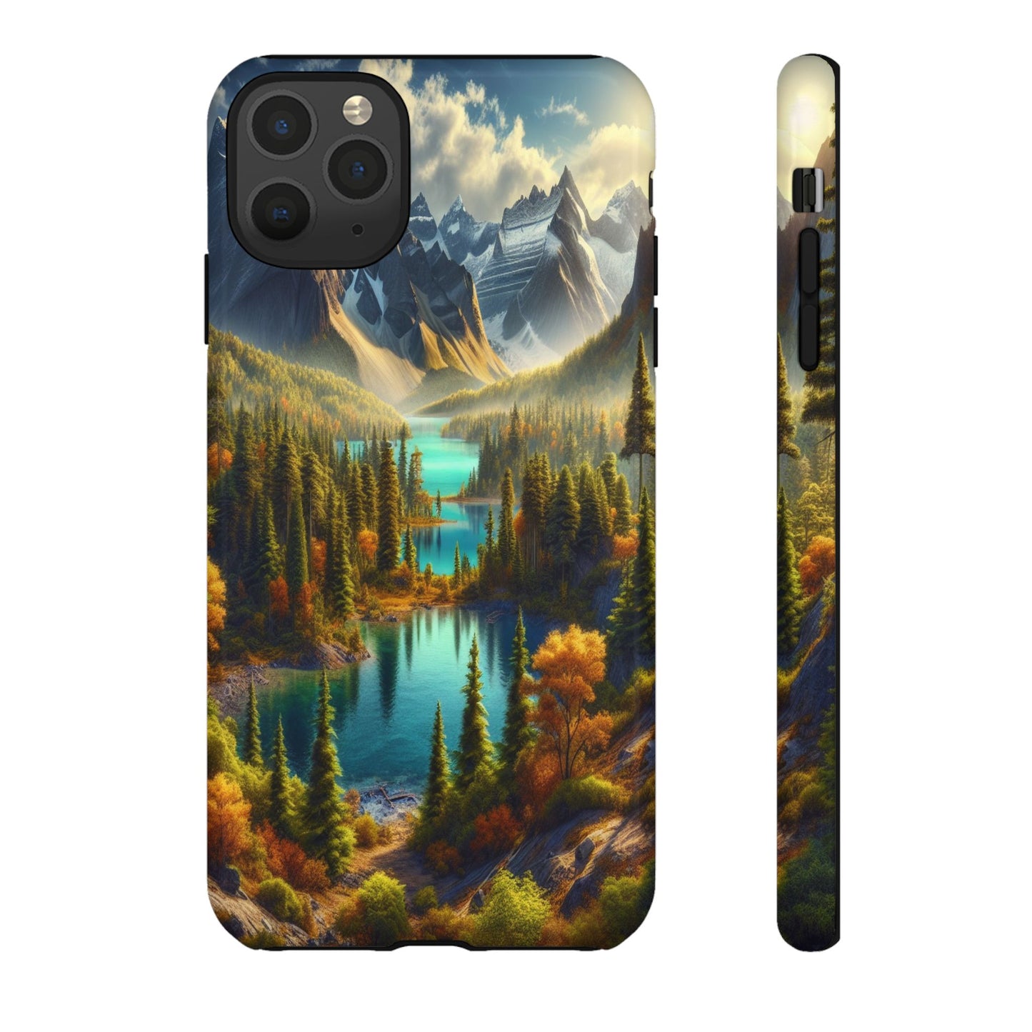 Radiant Peaks and Tranquil Waters - Phone Case