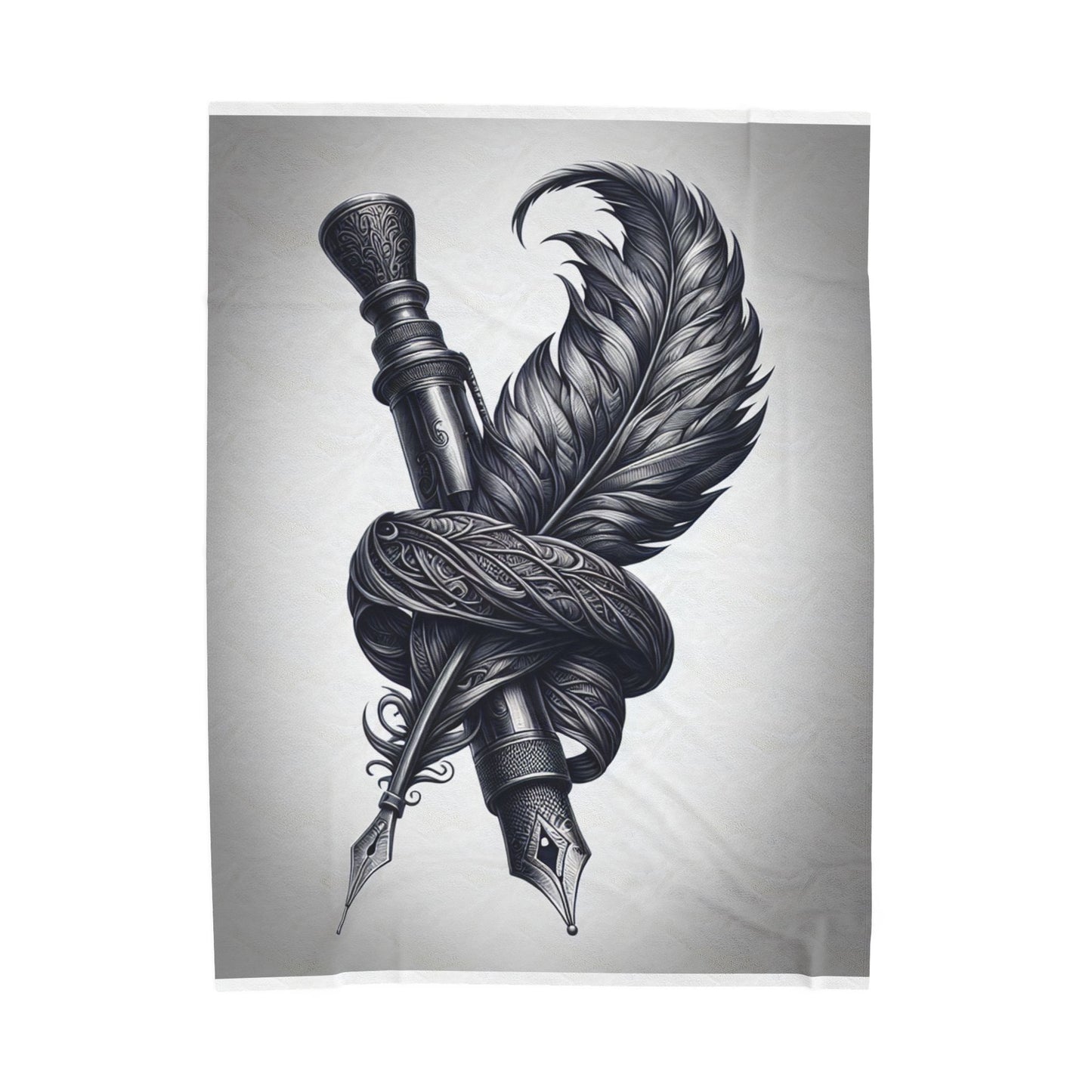 Inked Quill and Nib Knot- Plush Blanket