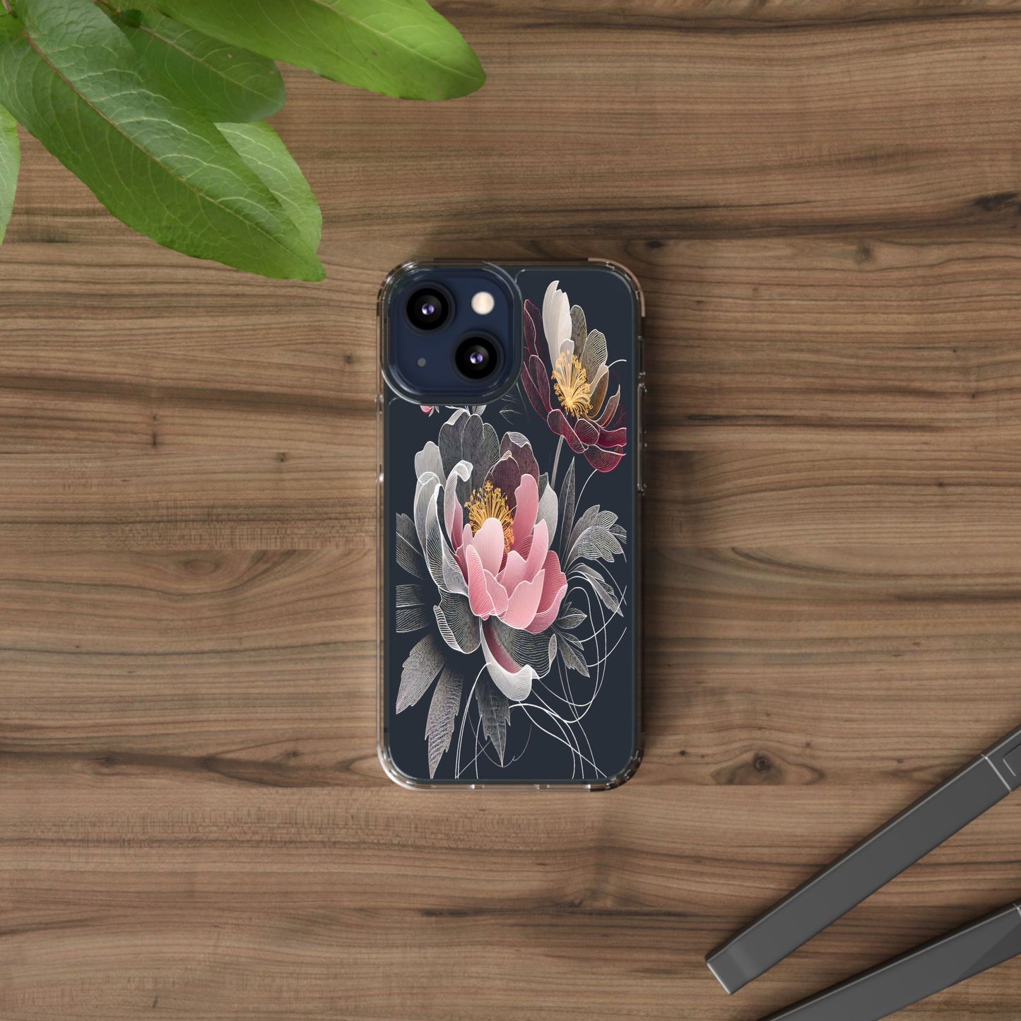 Transparent Petals in Motion Iphone Case Compatible With Iphone 16 15 14 - Clear Phone Cover