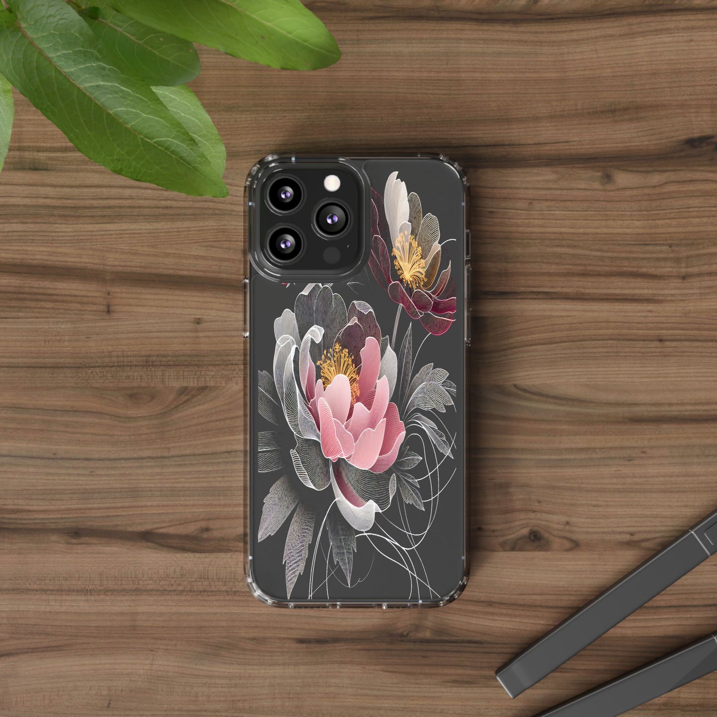 Transparent Petals in Motion Iphone Case Compatible With Iphone 16 15 14 - Clear Phone Cover