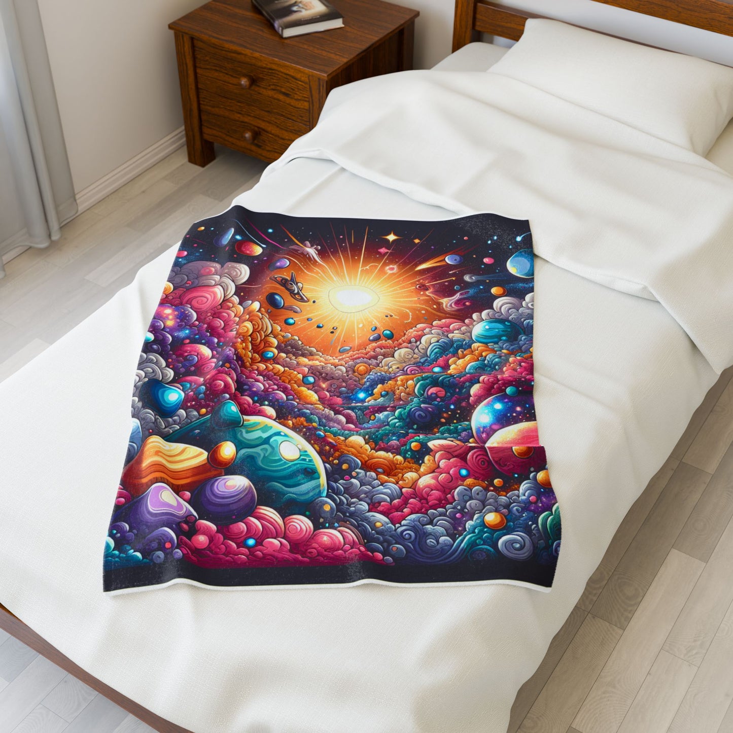 Galaxies Embrace - Plush Blanket