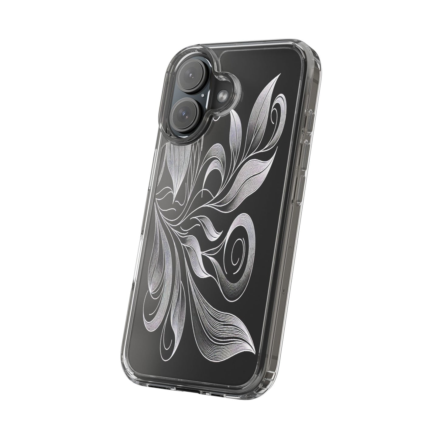 Transparent Nature's Embrace in Linework Iphone Case Compatible With Iphone 16 15 14 - Clear Phone Cover