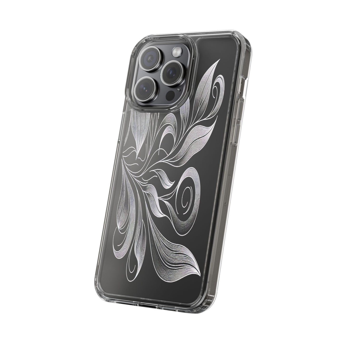 Transparent Nature's Embrace in Linework Iphone Case Compatible With Iphone 16 15 14 - Clear Phone Cover