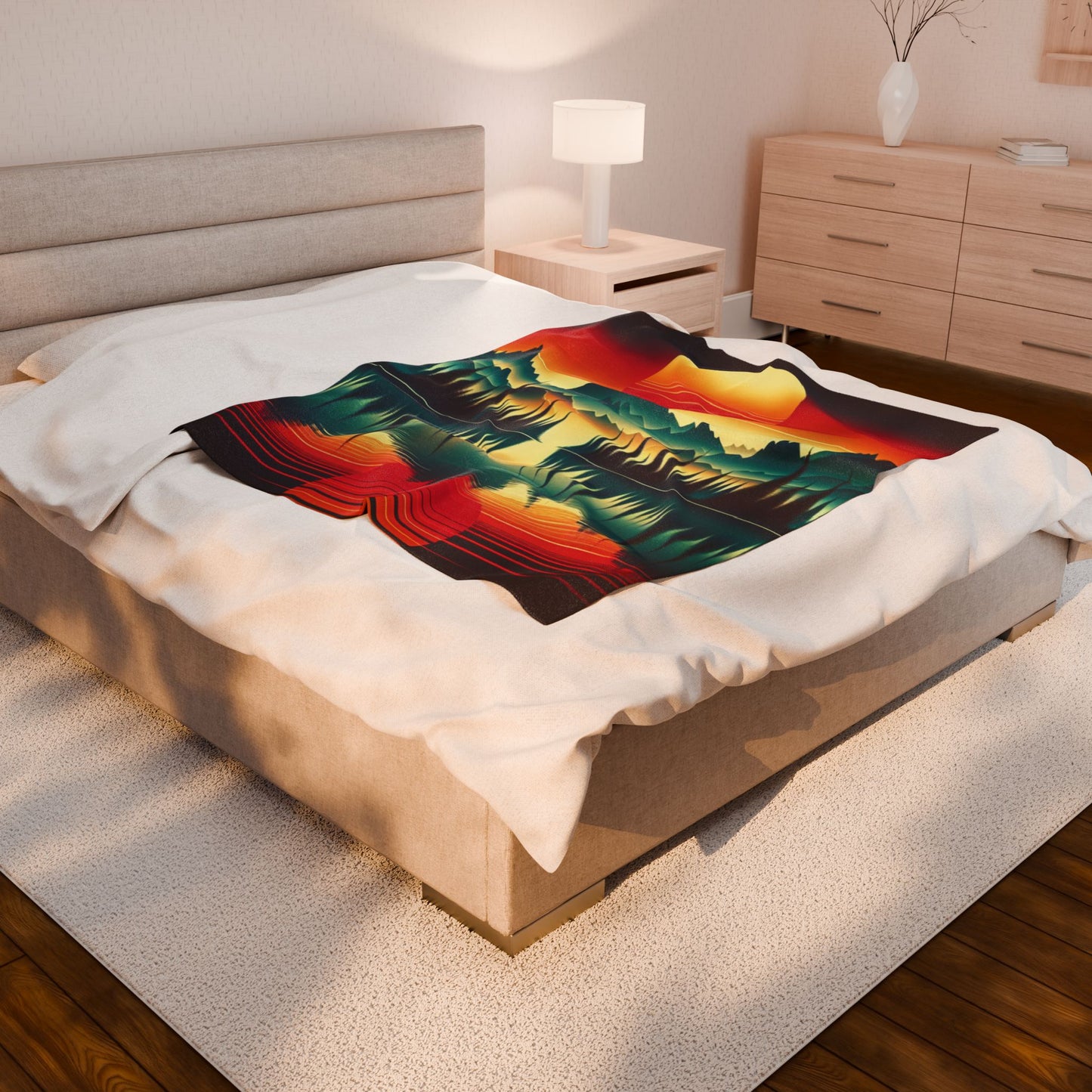 Alpine Glow Reflection- Plush Blanket