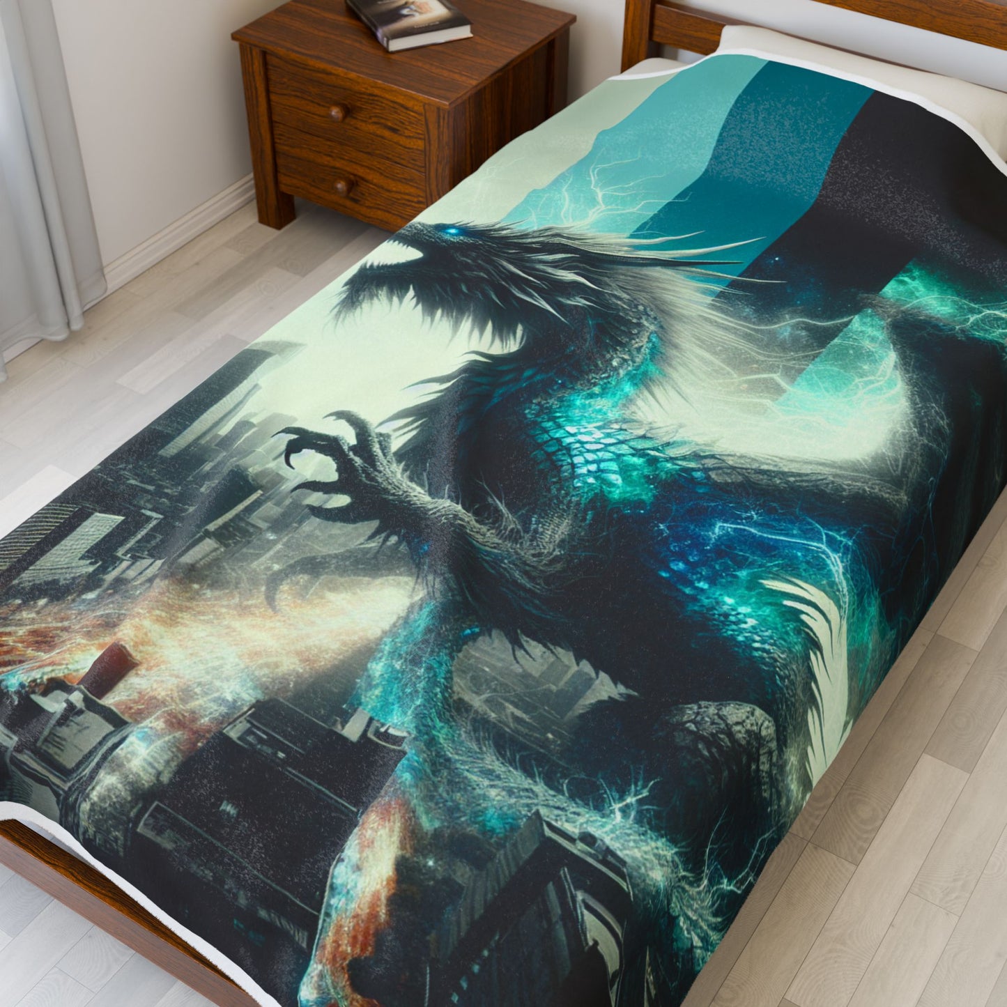 Electric Dragon Fury Unleashed - Plush Blanket