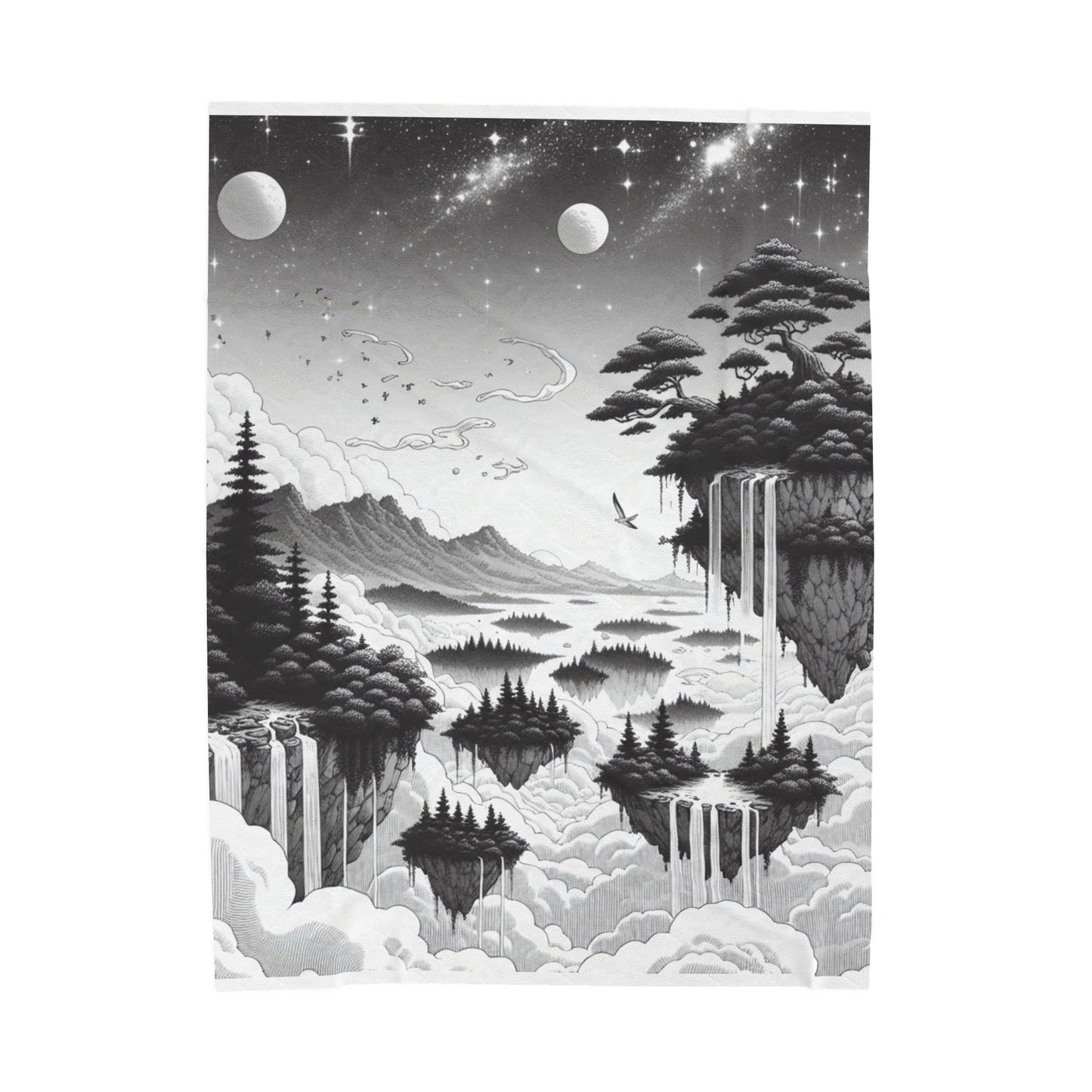 Floating Islands in the Clouds - Plush Blanket