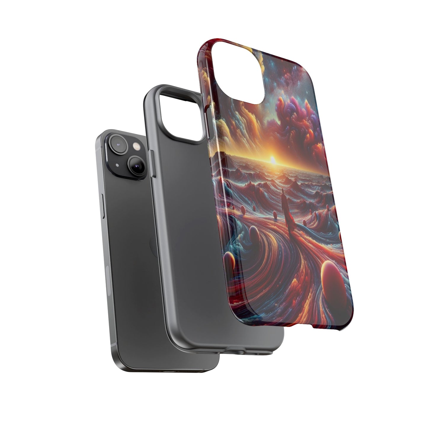 Journey Through Celestial Waves - Phone Case
