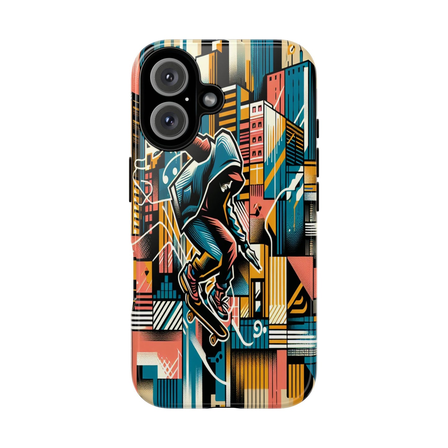 Skater in the Cityscape - Phone Case