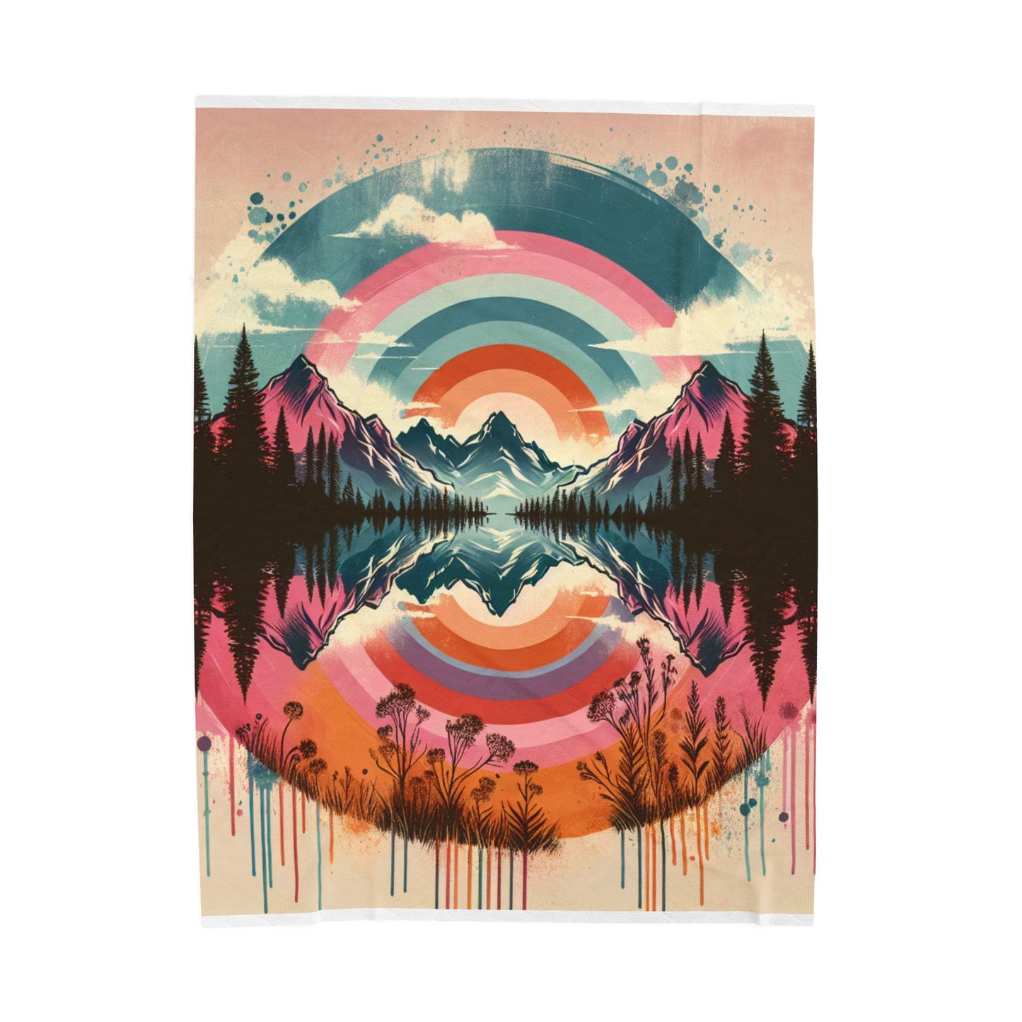 Chromatic Echoes in Nature - Plush Blanket