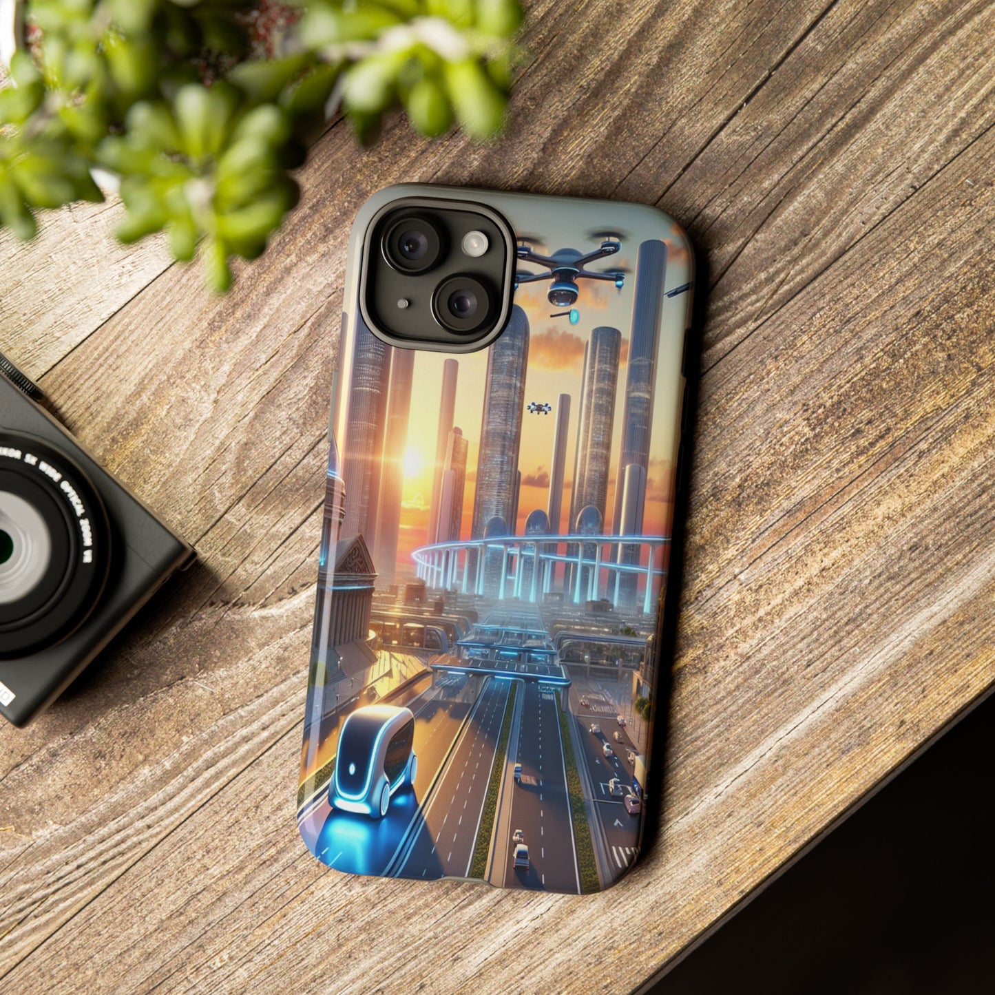 Futuristic Cityscape Unveiled - Phone Case