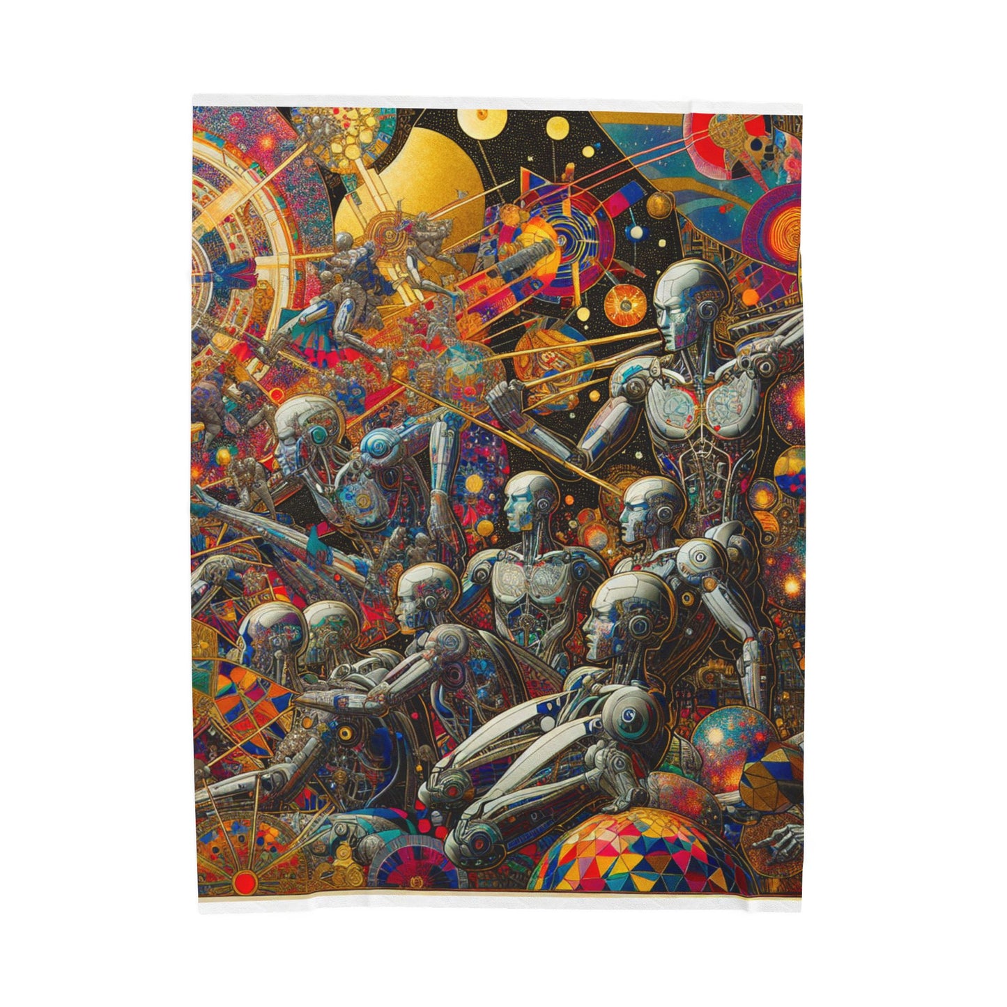 Robotic Odyssey Unfolding - Plush Blanket