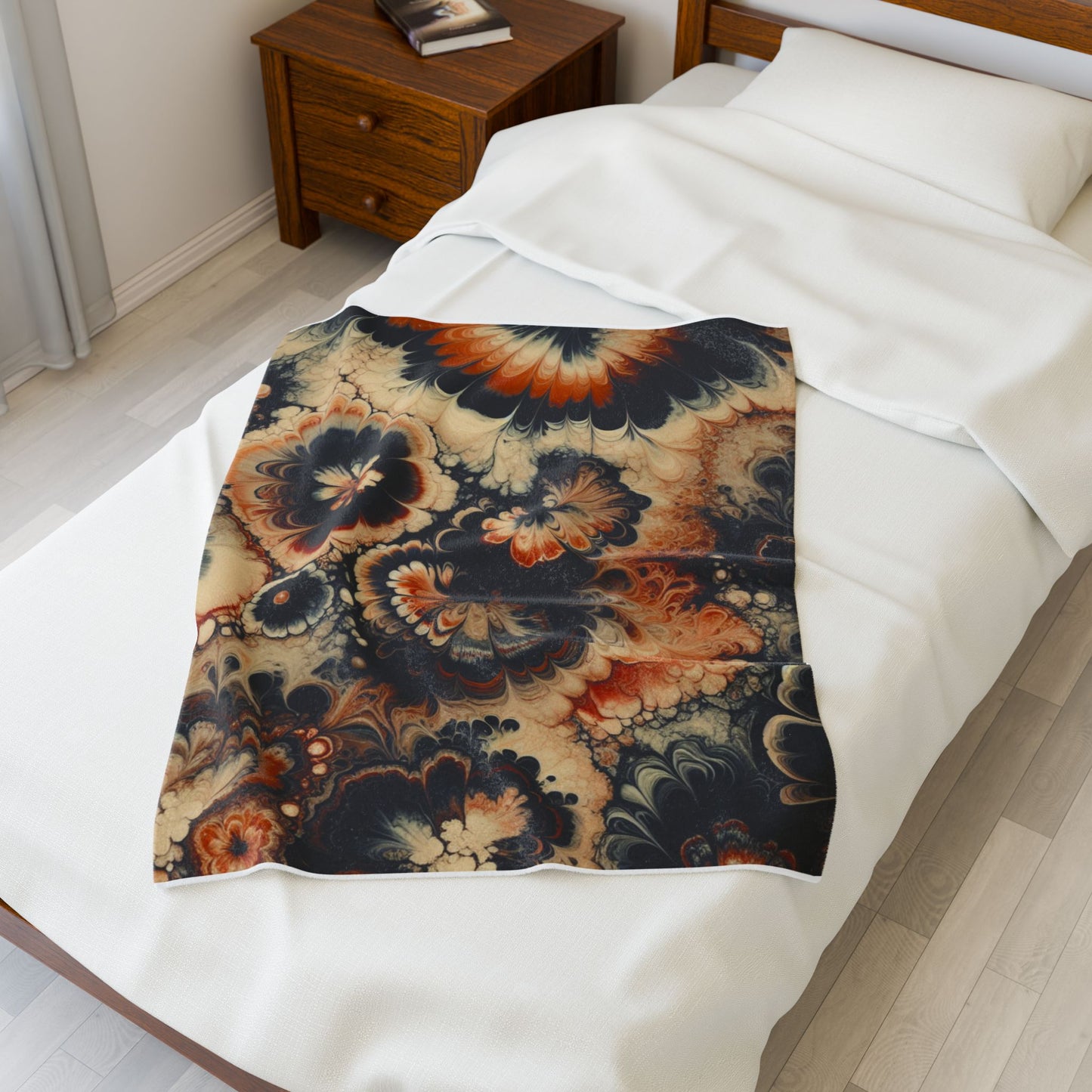 Floral Fusion Fantasy - Plush Blanket