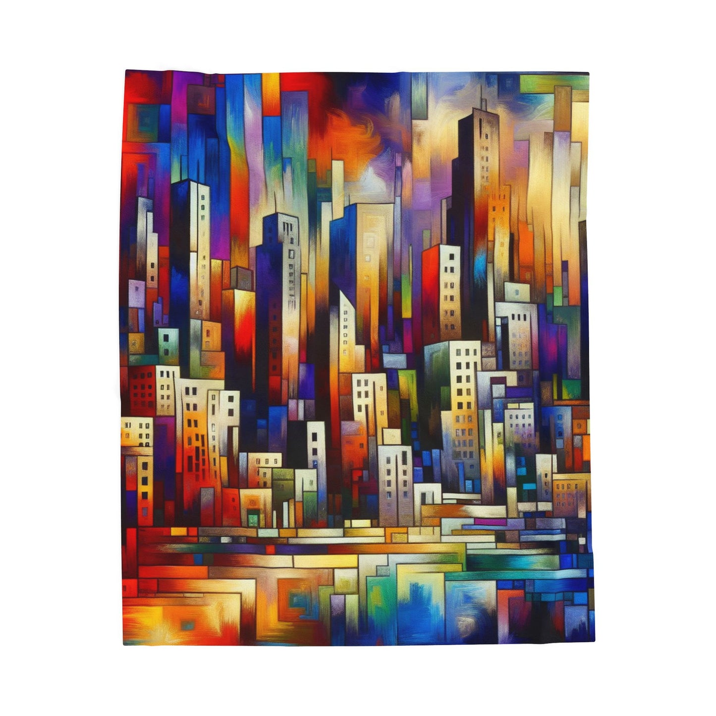 Cityscape Infused with Color- Plush Blanket