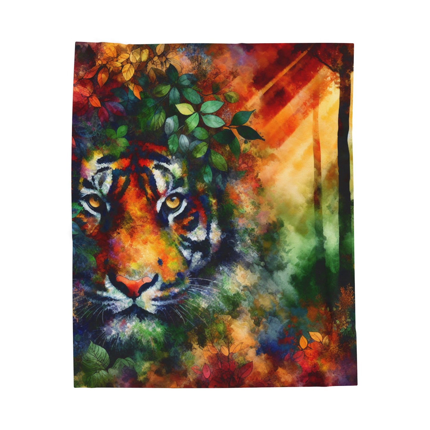 Tiger in the Woods - Plush Blanket