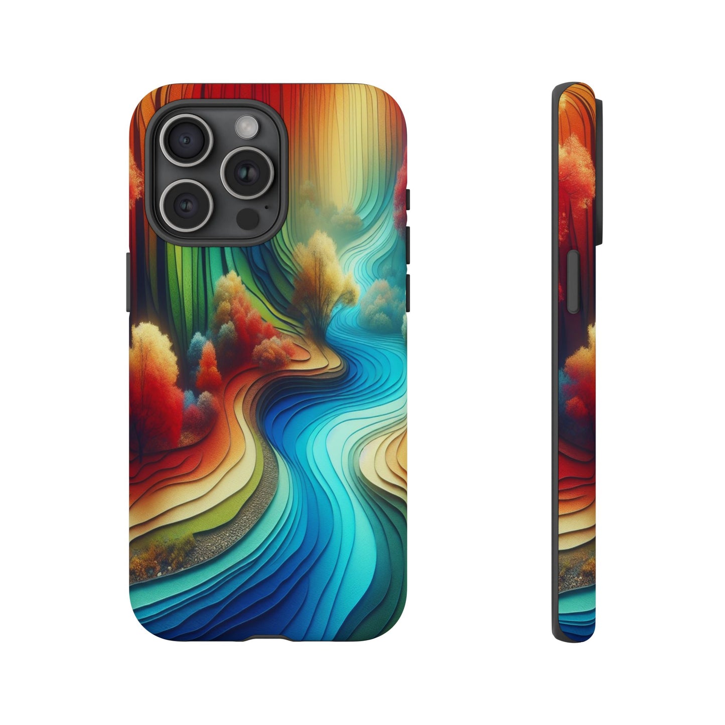 Protective River of Colors Iphone Case Compatible With Iphone 16 15 14 - Iphone Cover